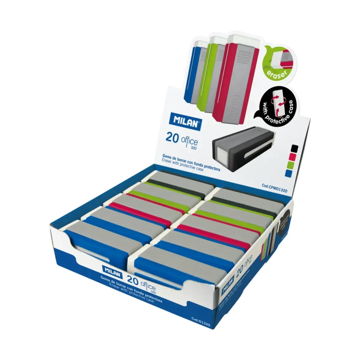 Teşhir kutusu 20 nata® 320 silgi ve Office protective kutu