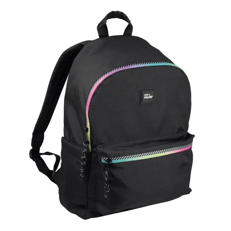 2 fermuarlı classic okul sırt çantası (22 L) Sunset, siyah