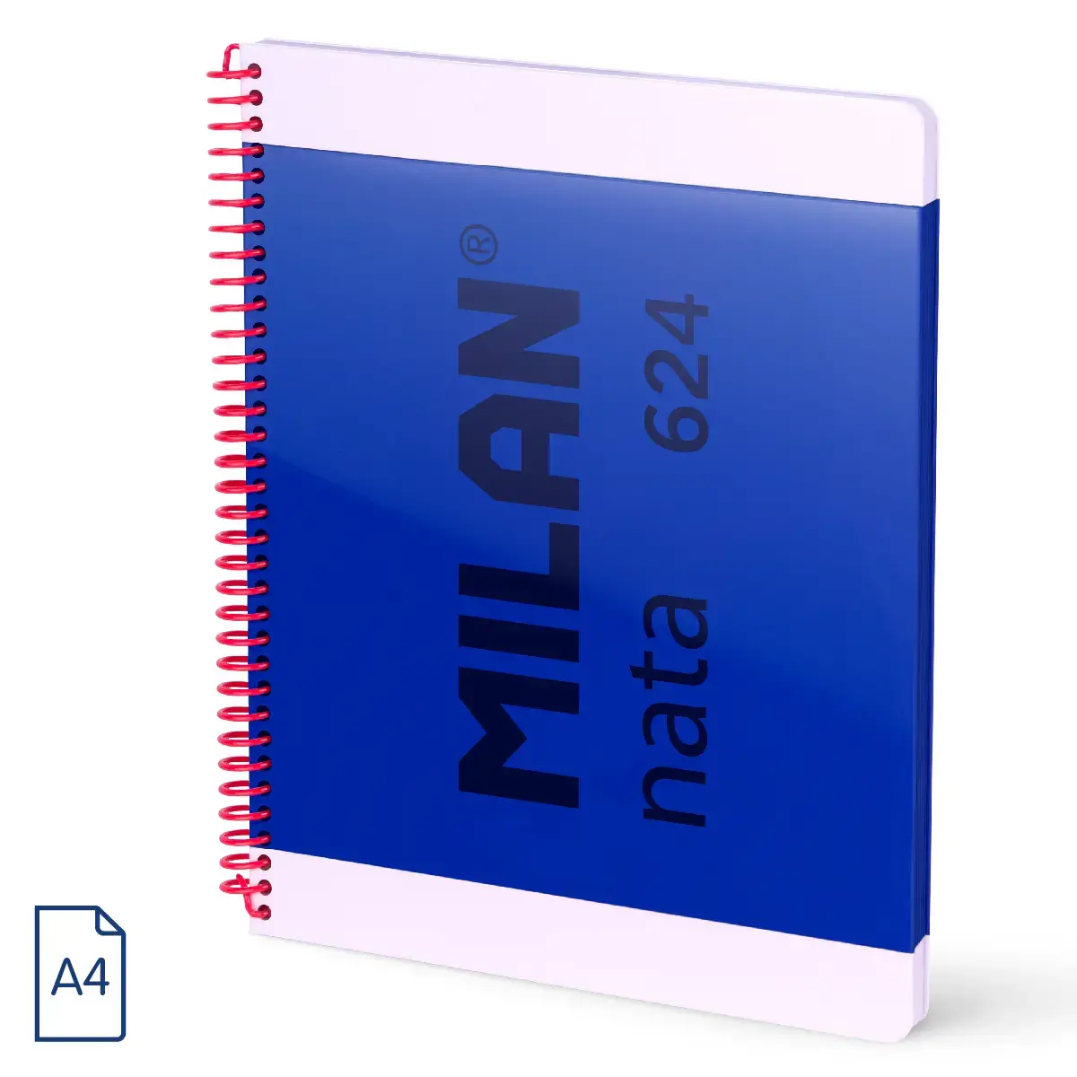 A4 Telli Defter sert kapaklı, kareli kağıt, 80 yaprak 95 gr/m², MILAN nata® 624 1918 koleksiyonu, mavi