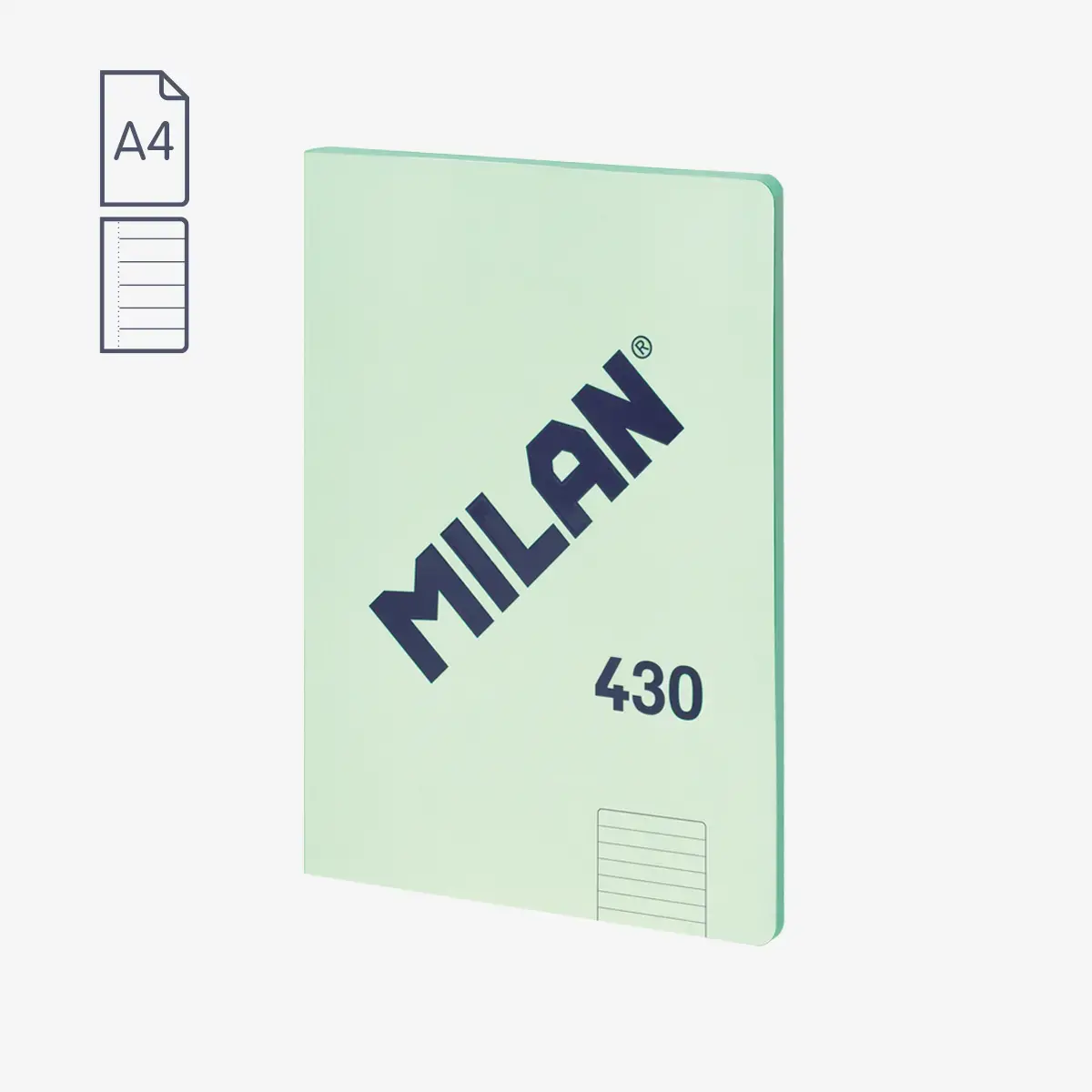 A4 Ciltli Defter, çizgili kağıt, 48 yaprak 95 gr/m², 430 1918 koleksiyonu, yeşil