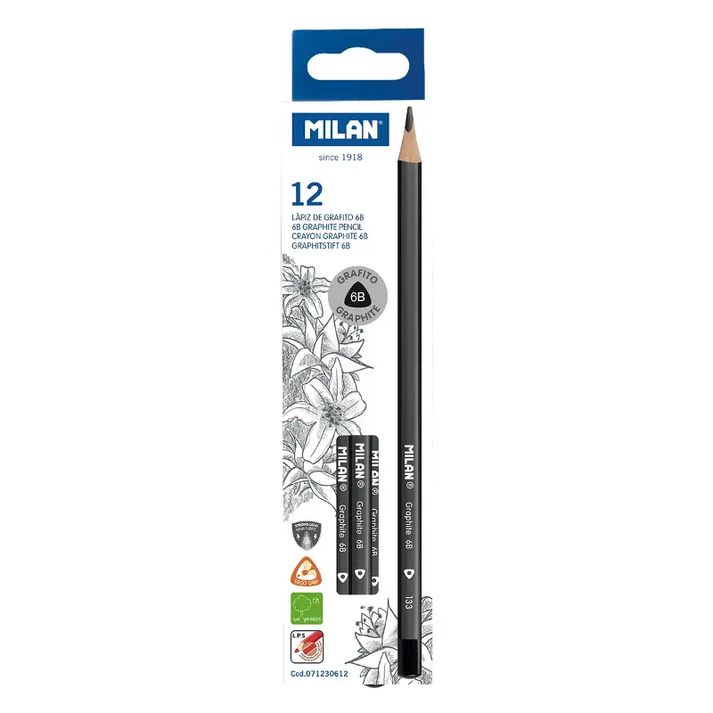 Graphite Triangle Box 12 triangular 6B graphite pencils