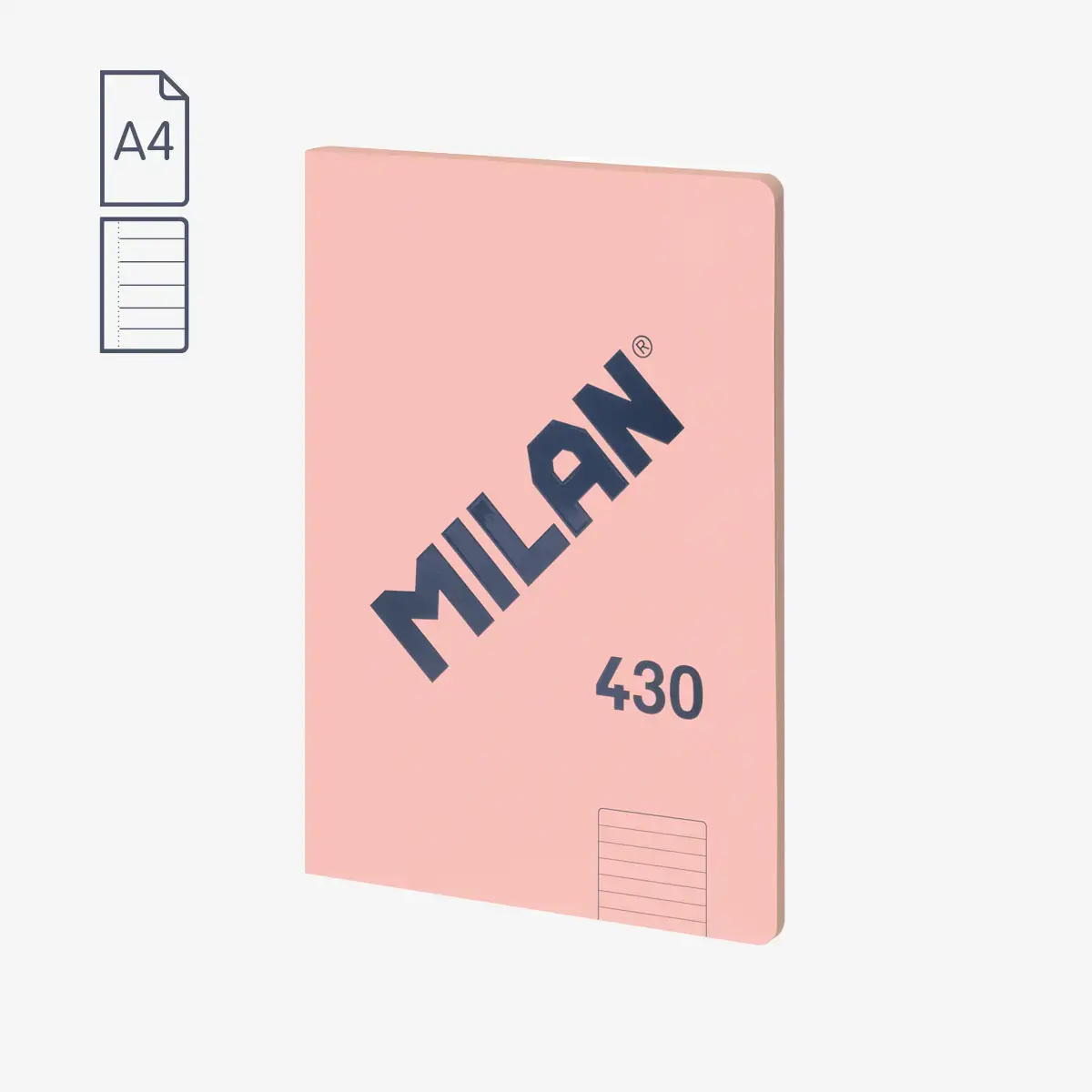 A4 Ciltli Defter, çizgili kağıt, 48 yaprak 95 gr/m², 430 1918 koleksiyonu, pembe