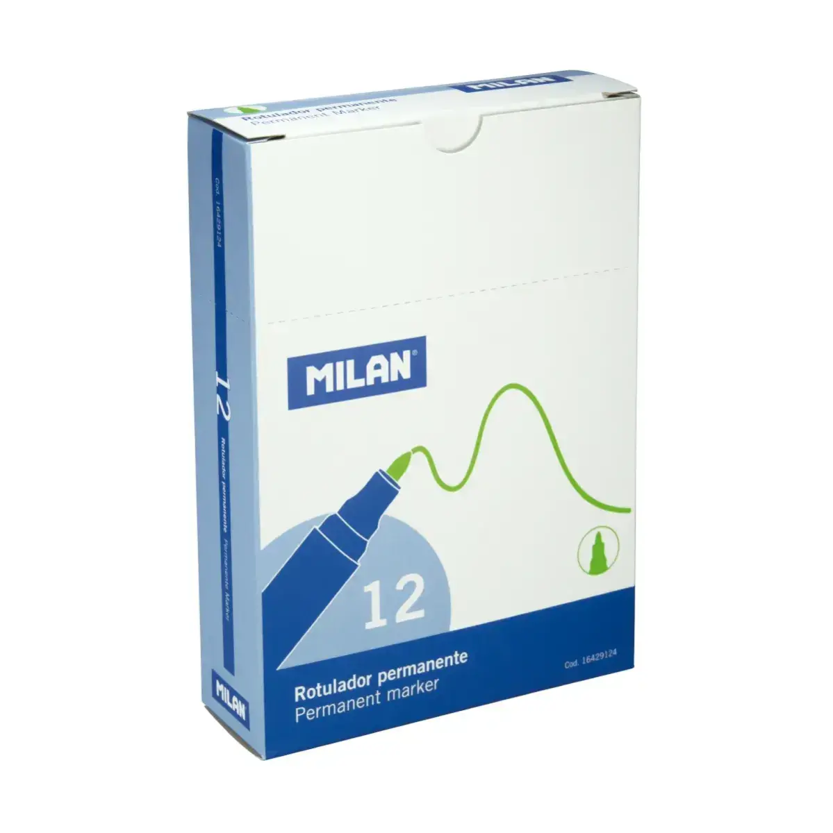 Kutu 12 yeşil permanent markörü ve yuvarlak tip (Ø 4 mm)