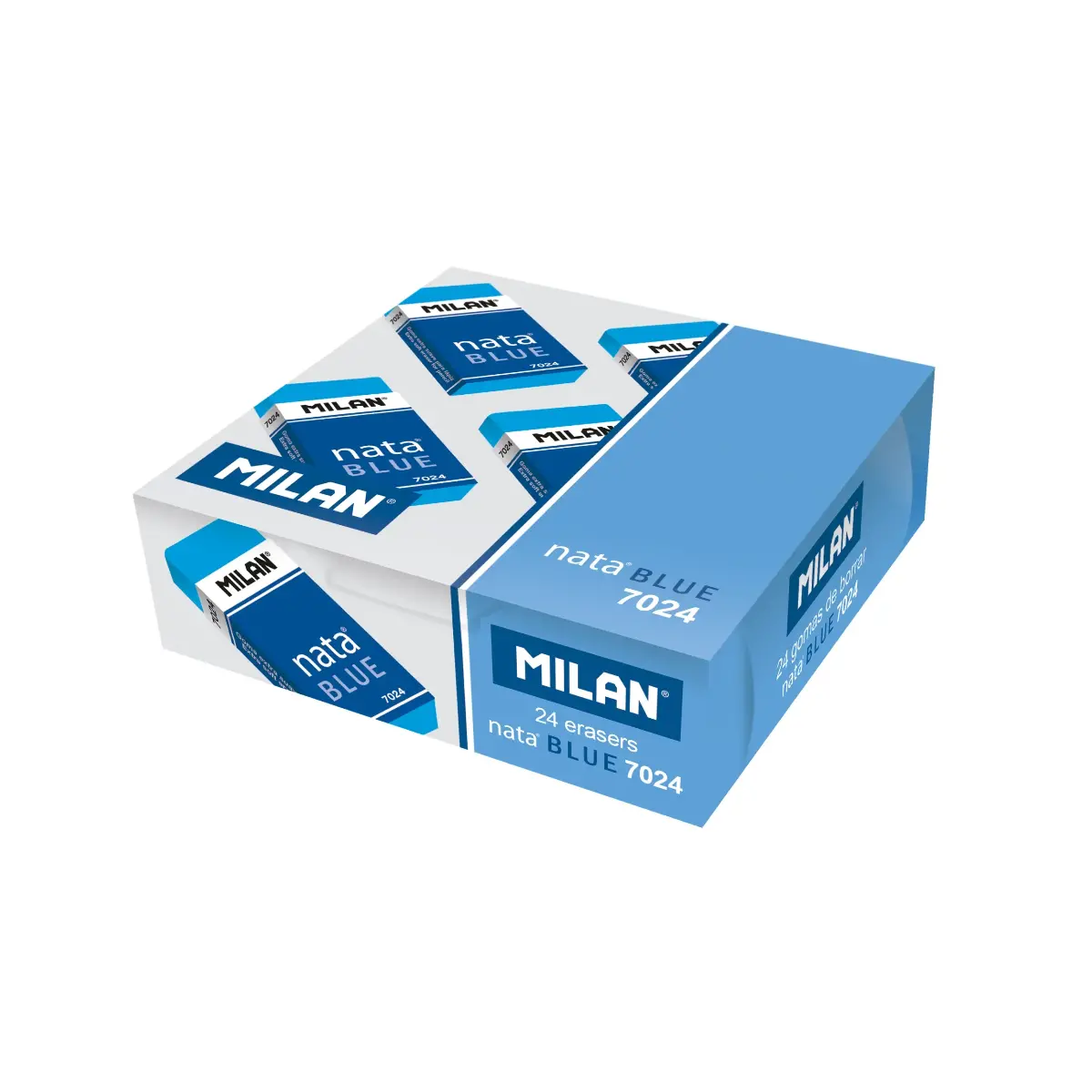 Kutu 24 yumuşak mavi nata® 7024 silgi (karton kılıflı, ayrı ayrı sarılmış)