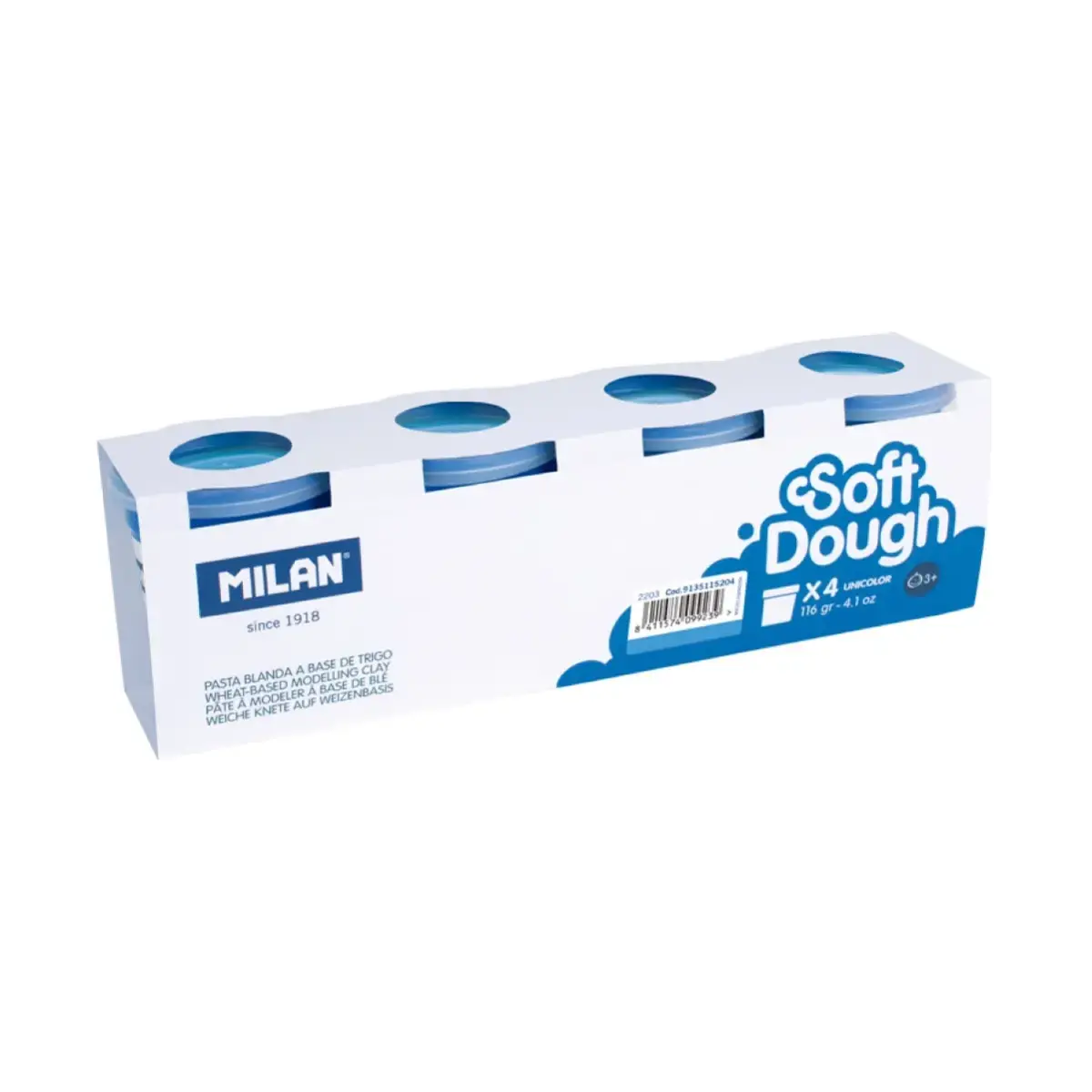 Kutu 4 jars 116 g yumuşak hamur, mavi