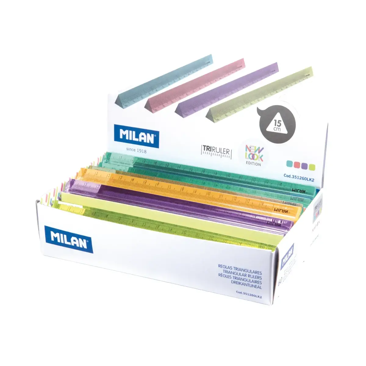 Teşhir kutusu 60 üçgen rulers 15 cm, New Look serisi