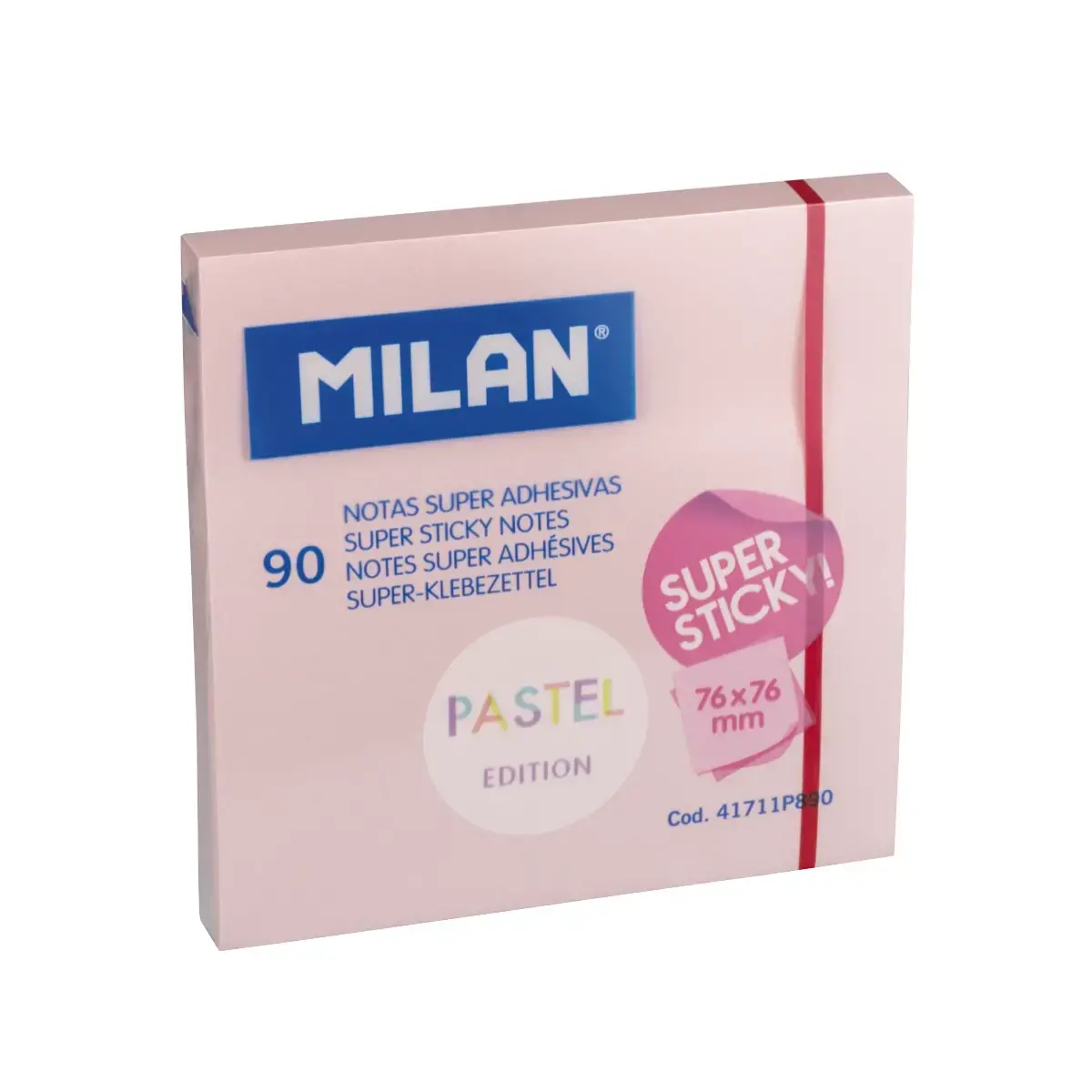 Blok 90 pembe Pastel super yapışkanlı notlar 76 x 76 mm