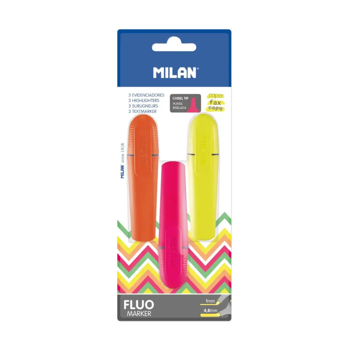 blister 3 Fluo highlighters (sarı, turuncu ve pembe)
