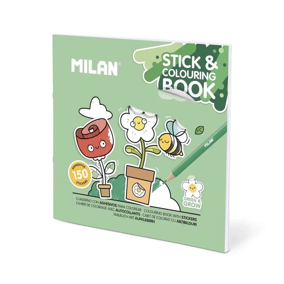 Colouring book ve stickers 'yeşil & Grow'
