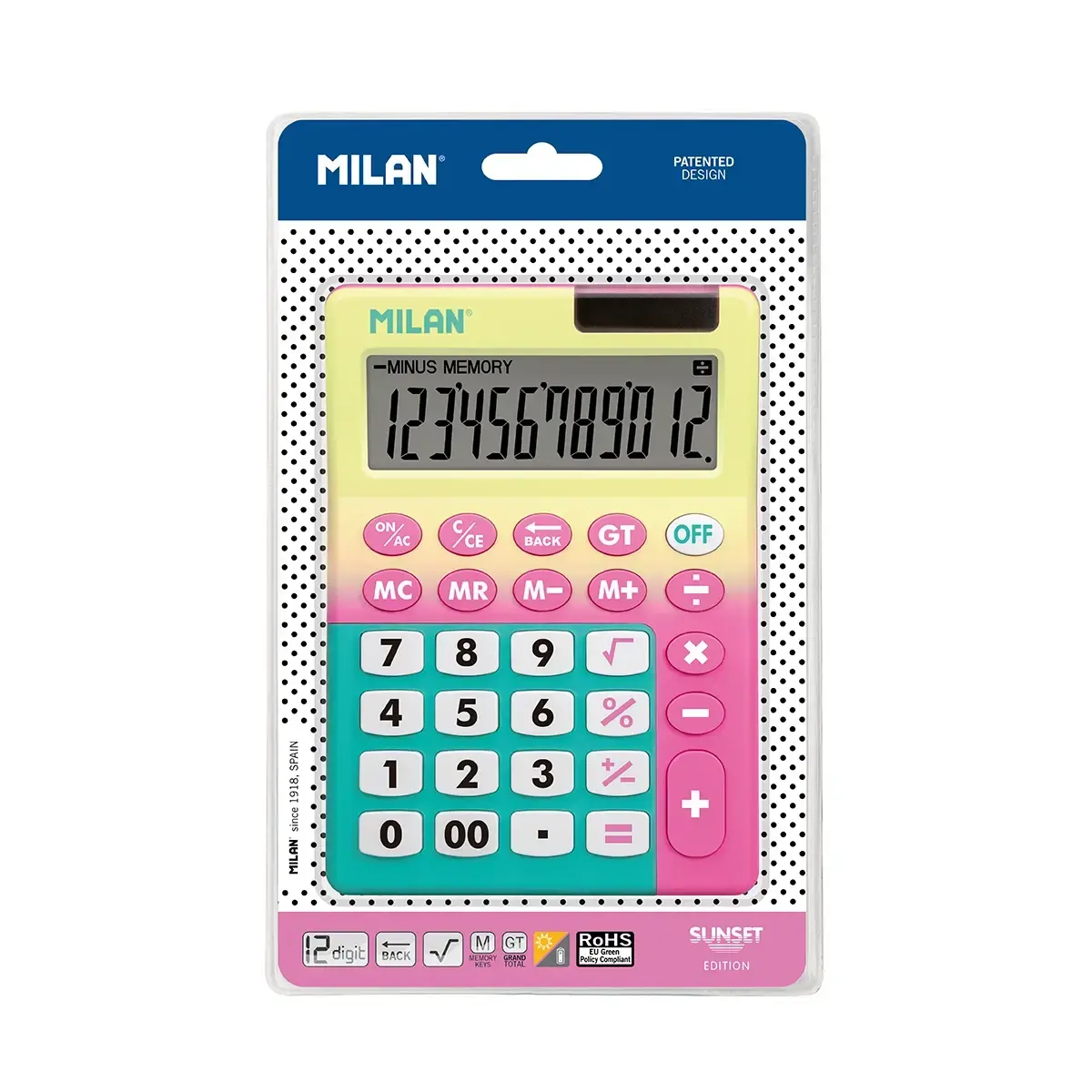 blister 12-digit hesap makinesi Sunset pembe
