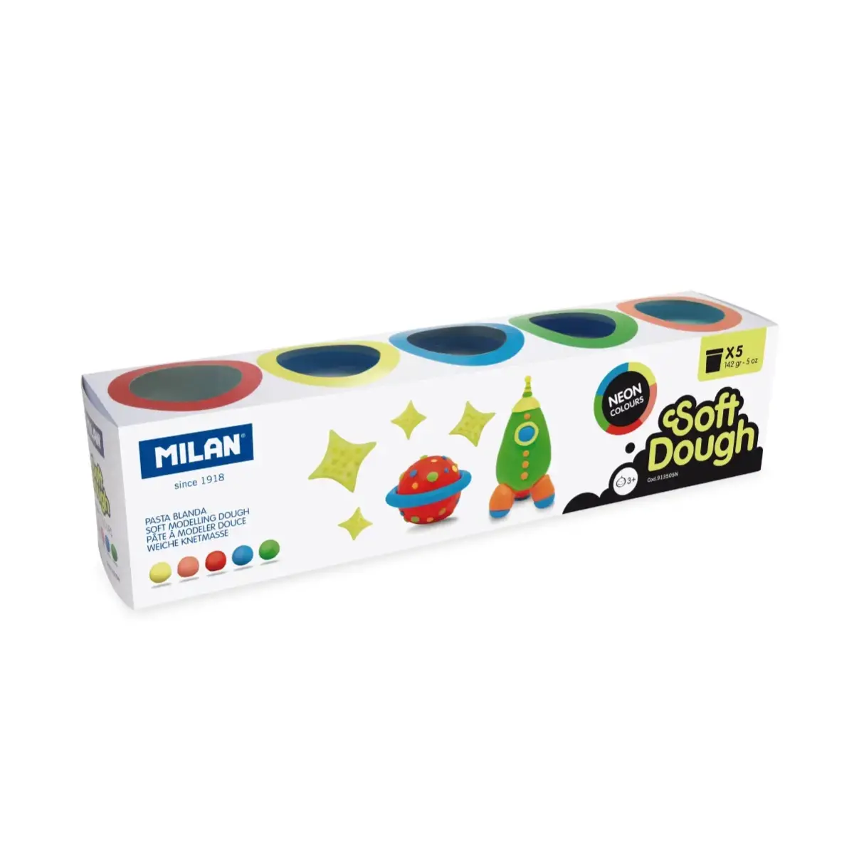 Kutu 5 kavanoz 142 g Neon yumuşak hamur