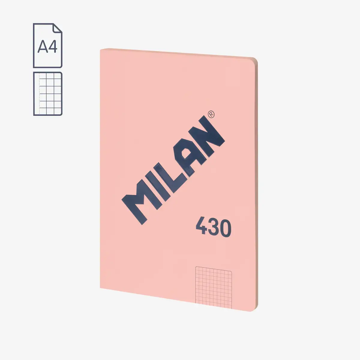 A4 Ciltli Defter, kareli kağıt, 48 yaprak 95 gr/m², 430 1918 koleksiyonu, pembe