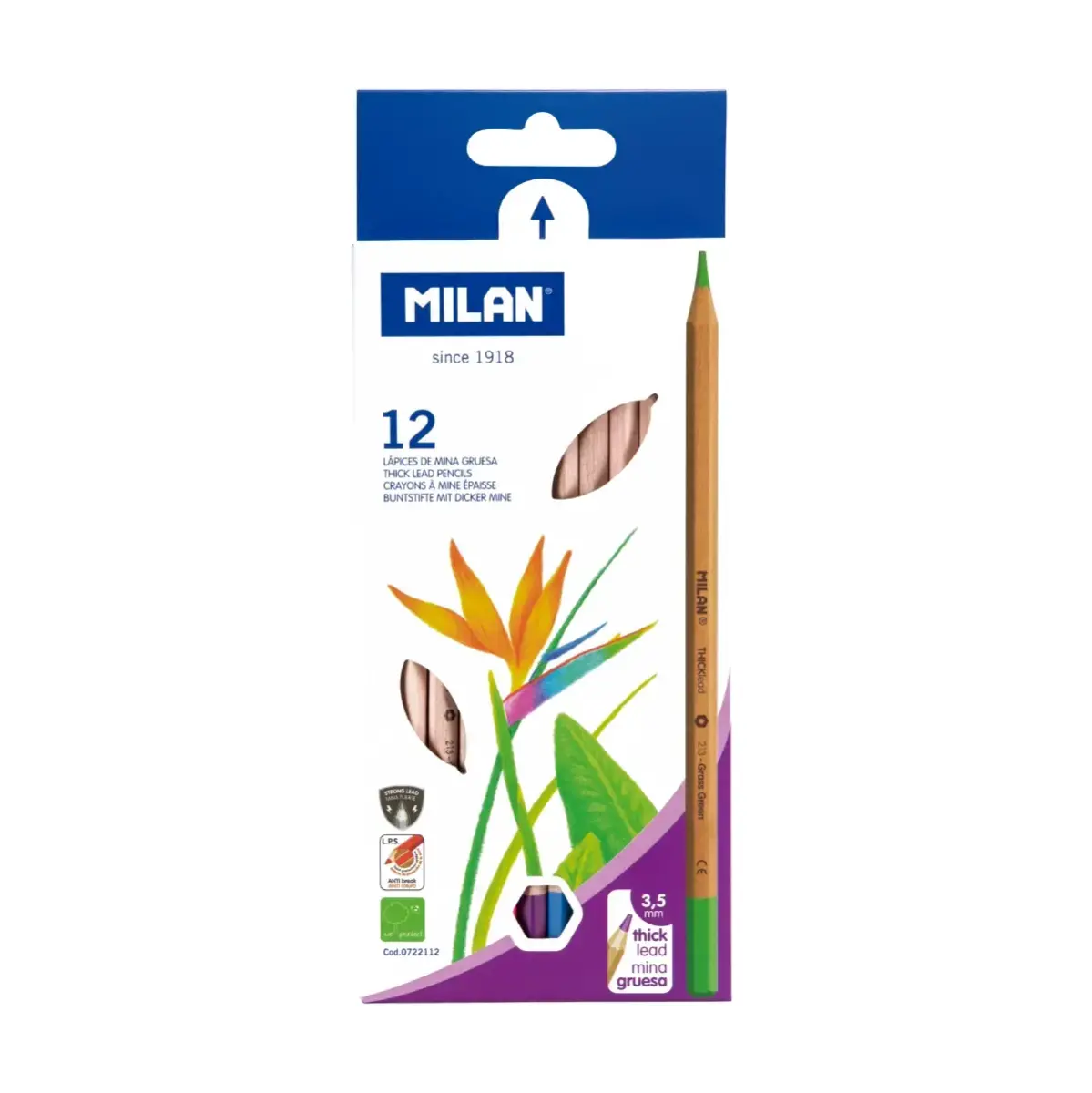 Kutu 12 altıgen renkli kalem ve kalın uçlu, Ø 3.5 mm