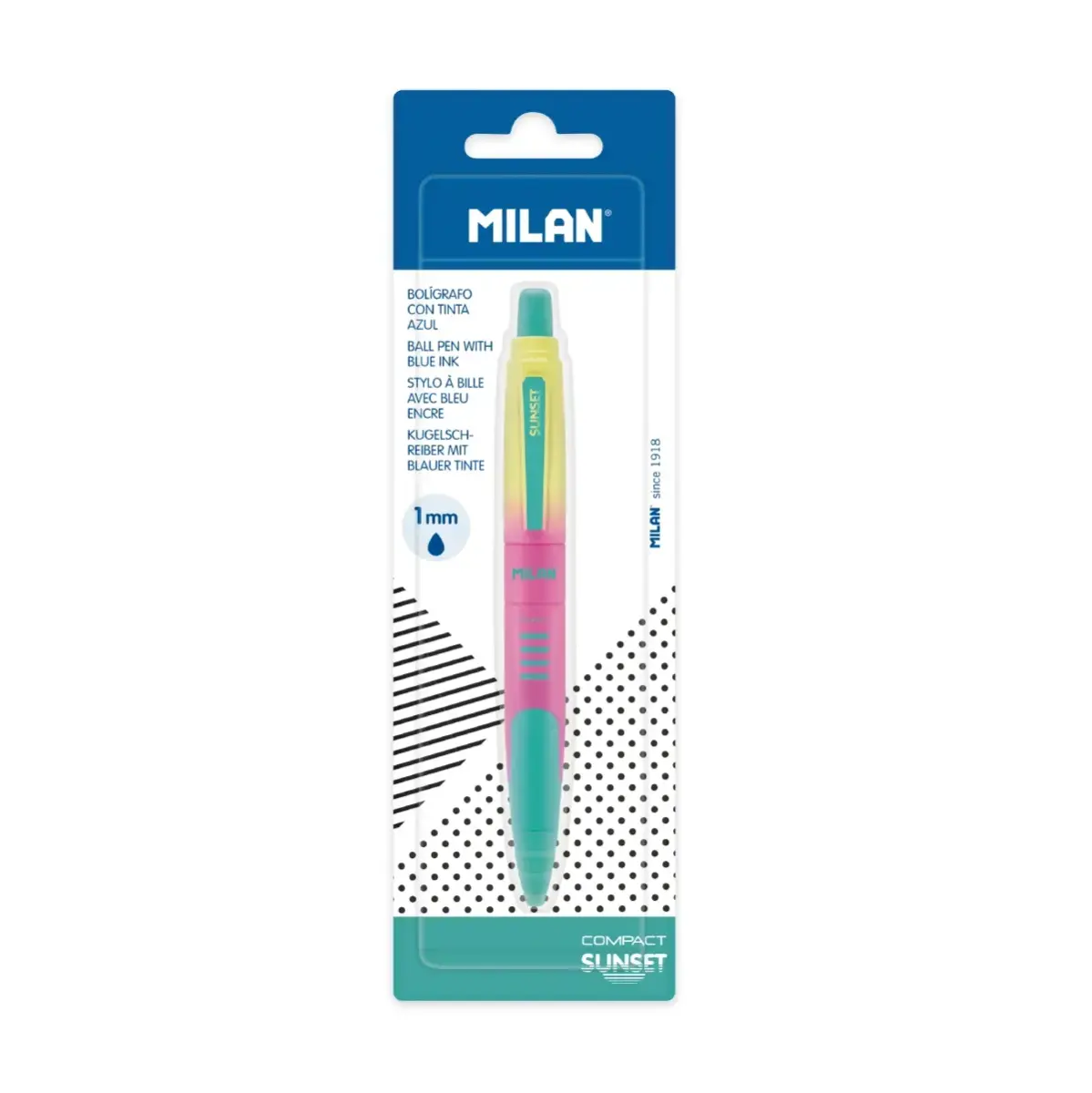 blister 1 tükenmez kalem COMPACT Sunset mavi mürekkepli, karışık renkler