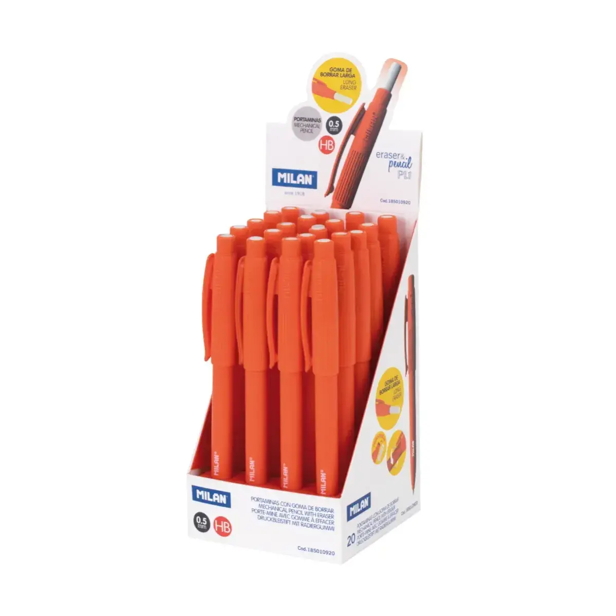 Teşhir kutusu 20 PL1 0.5mm HB mekanik kalem, turuncu