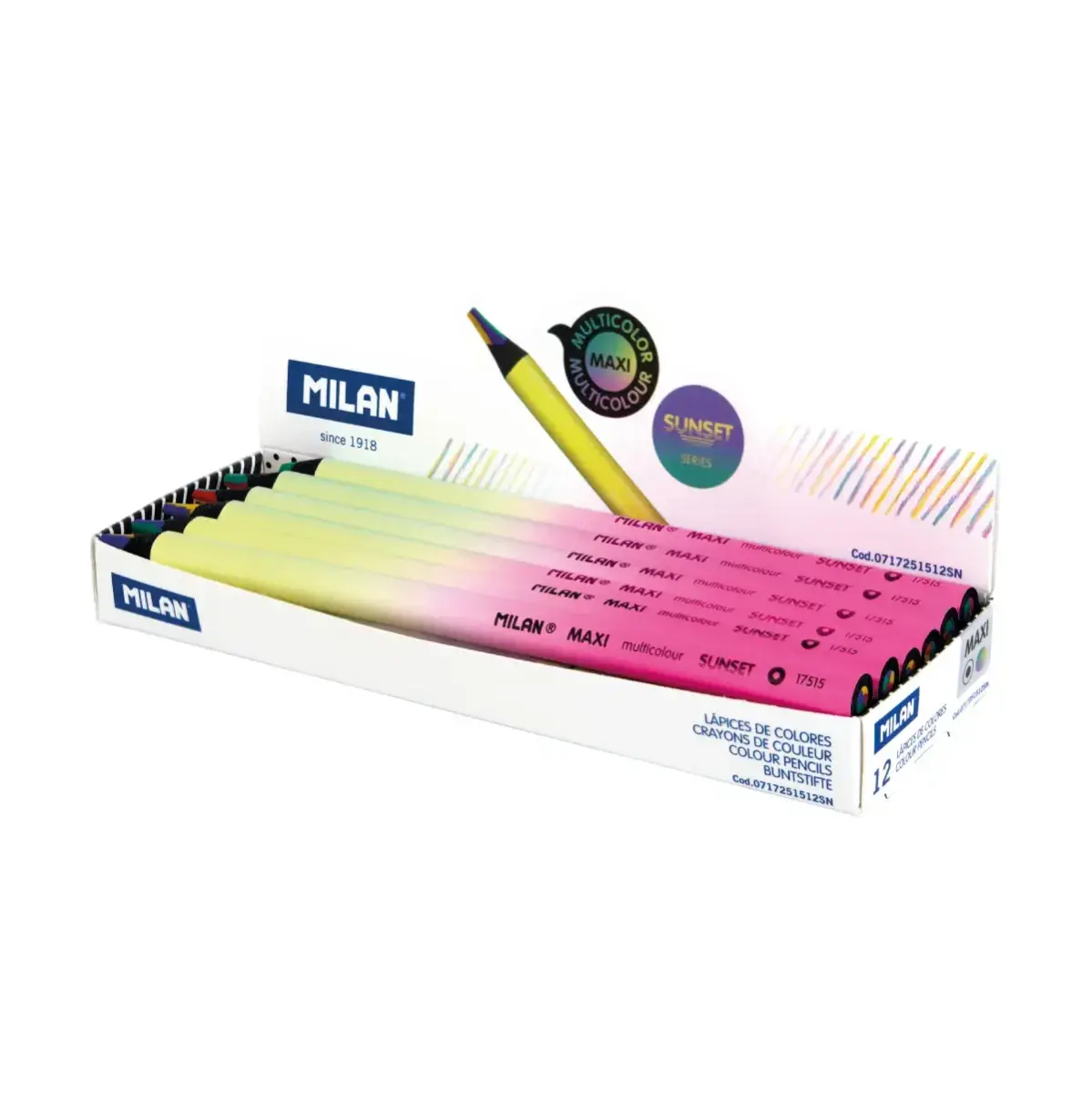 Teşhir kutusu 12 multicoloured MAXI yuvarlak kalem, Sunset serisi