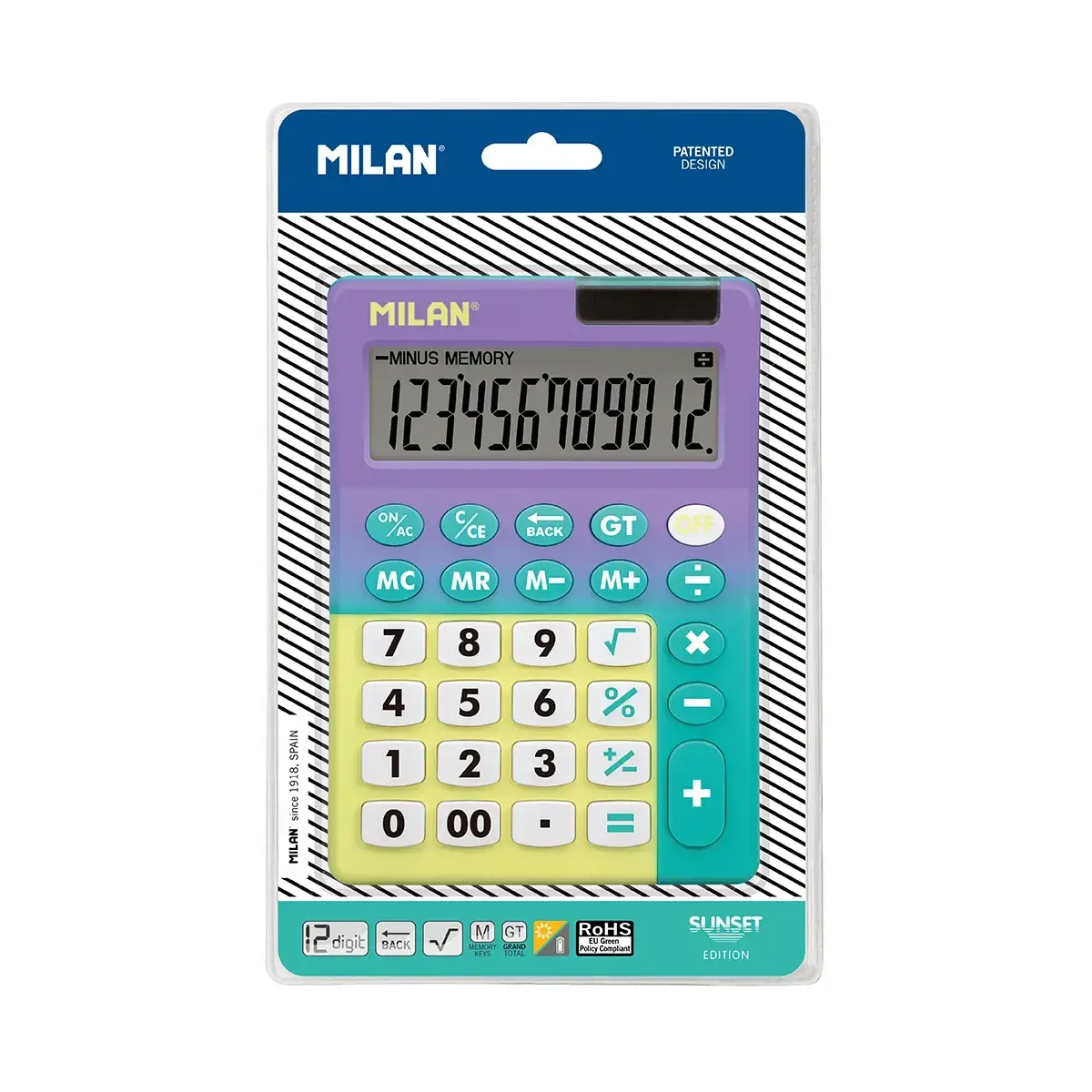 blister 12-digit hesap makinesi Sunset turkuaz