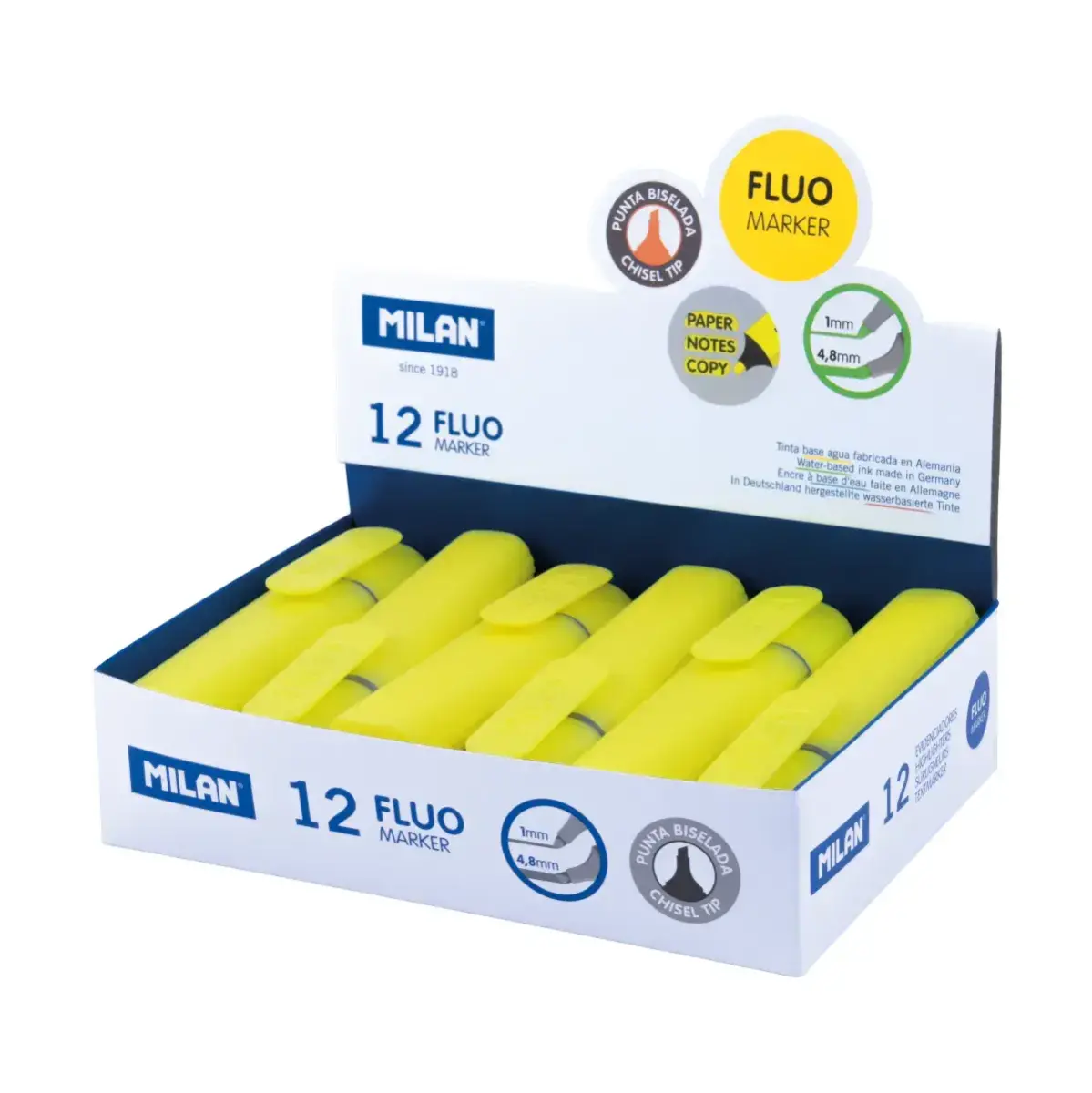 Teşhir kutusu 12 sarı Fluo highlighters