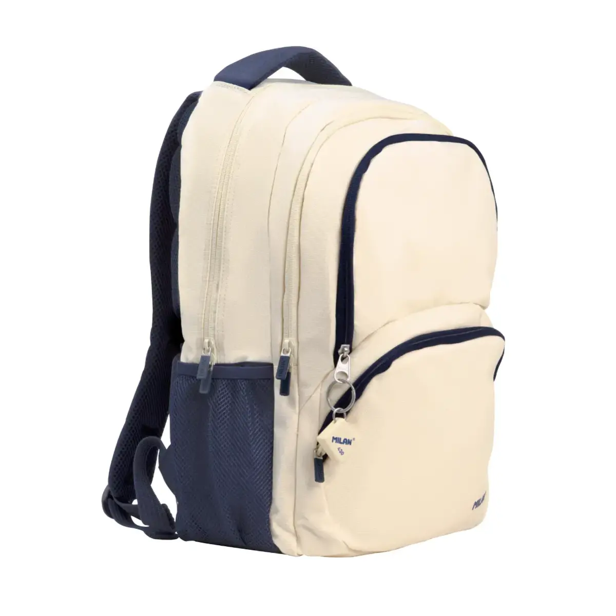4 fermuarlı okul sırt çantası (25 L) 430 1918 koleksiyonu, bej