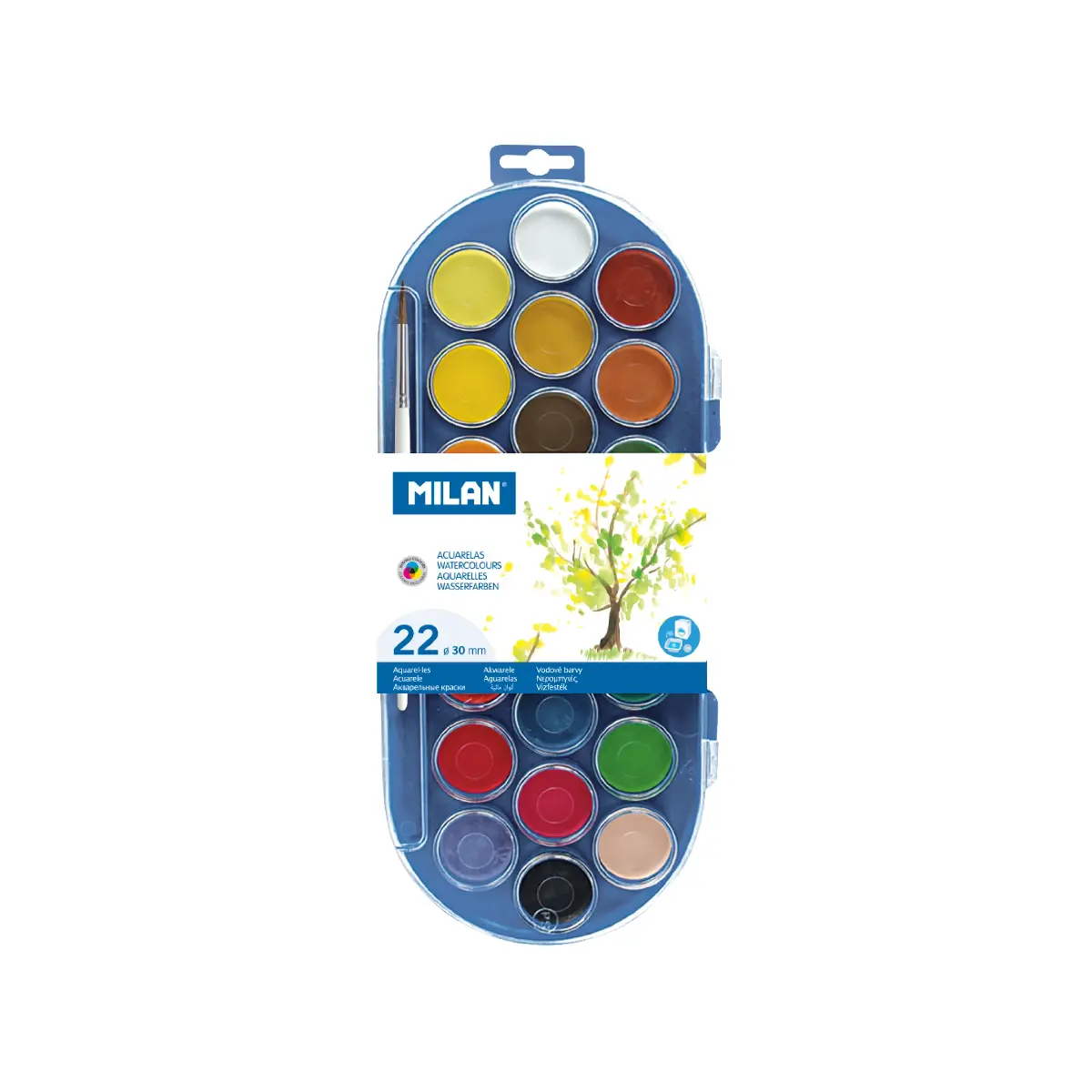 Set 22 suluboya tablets Ø 30 mm ve fırça