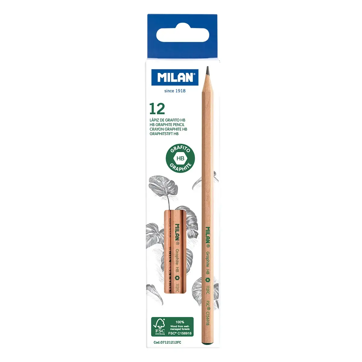 Kutu 12 altıgen HB grafit kalem, FSC®-certified wood