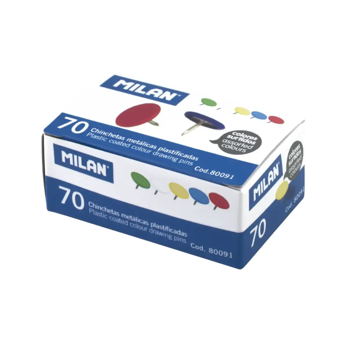 Kutu 30 Push Pins karışık renklerde