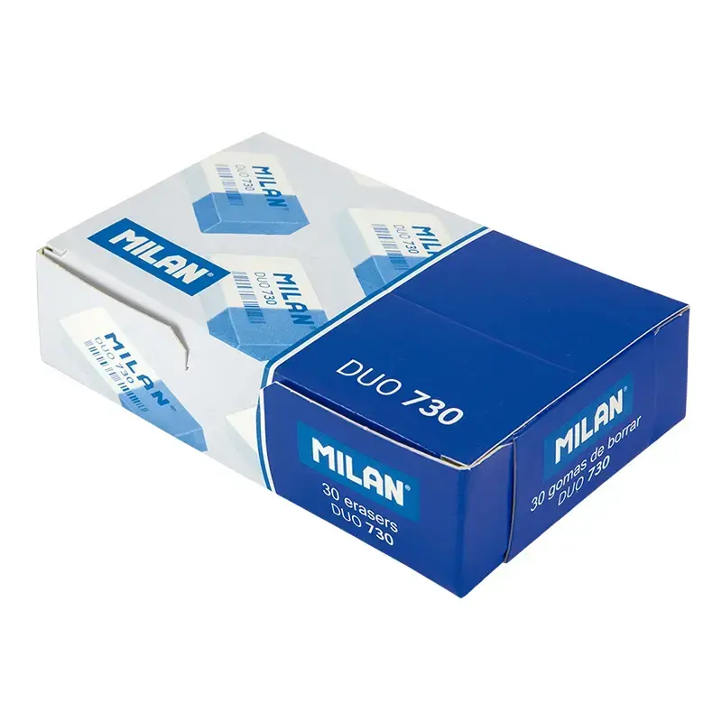 Kutu 30 bicolour nata® DUO 730 silgi, beyaz - mavi (ayrı sarılmış)