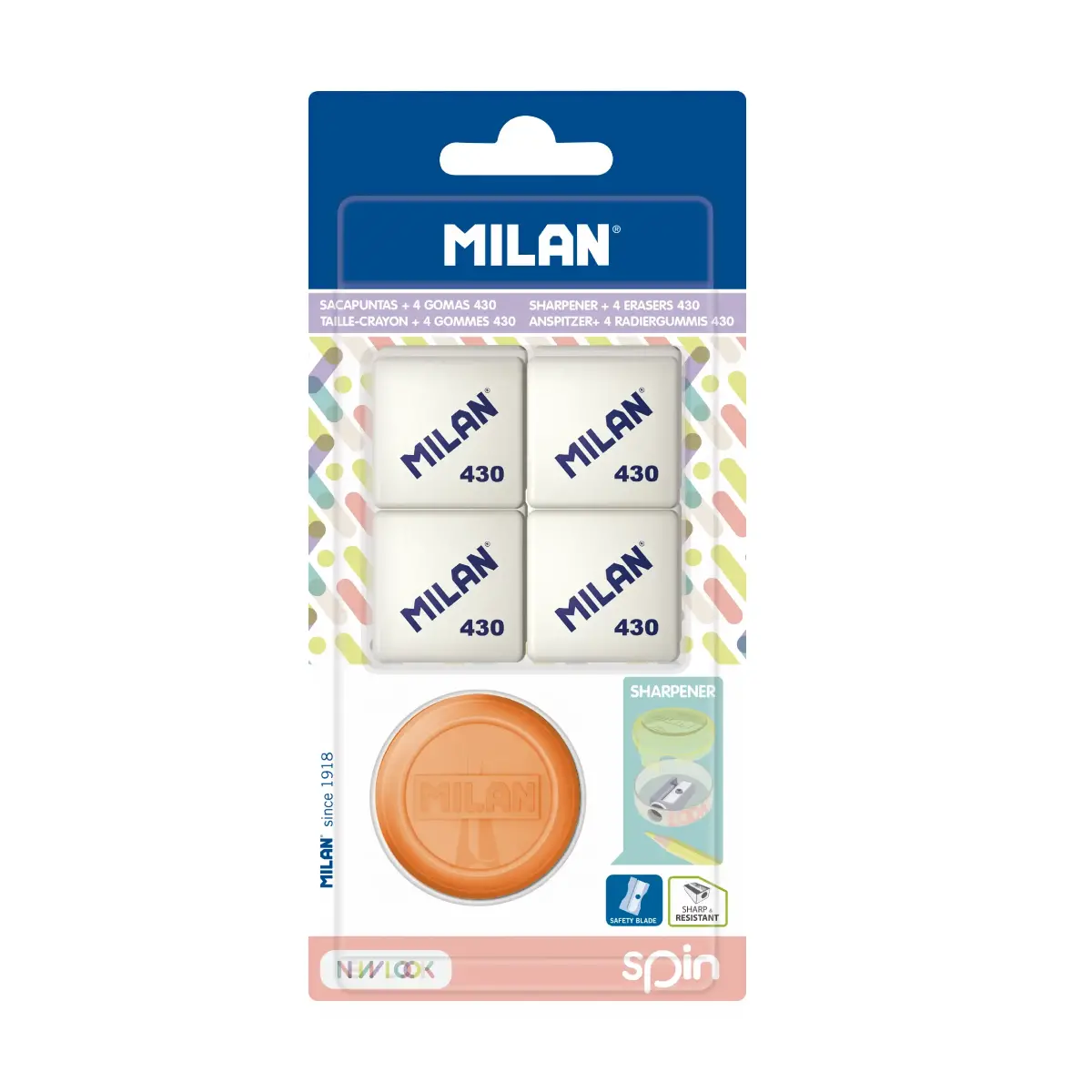 blister 1 SPIN New Look kalem kalemtıraş + 4 silgi 430
