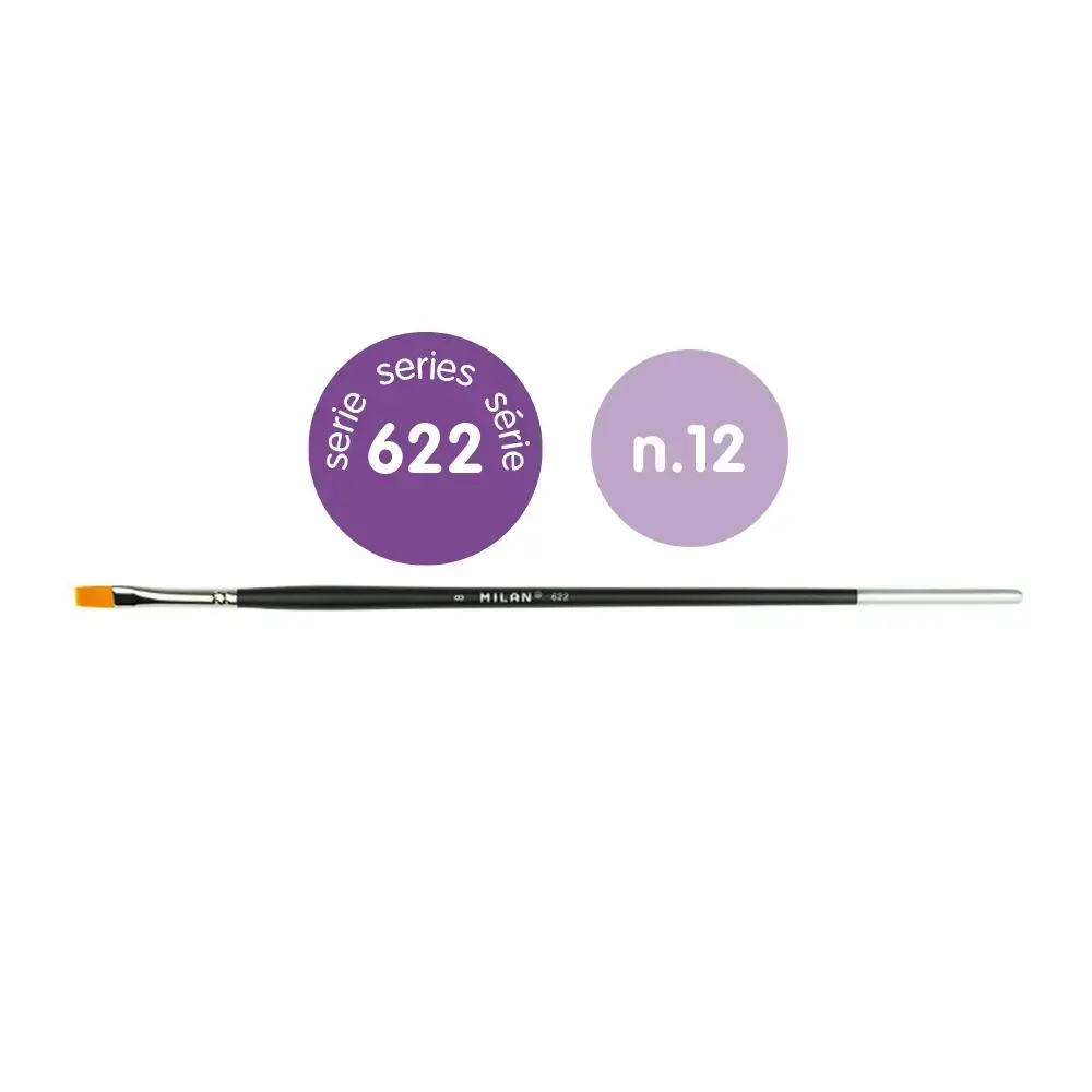 Düz Premium Sentetik Kıl Fırça Uzun Saplı 12 Numara - 6 Adet