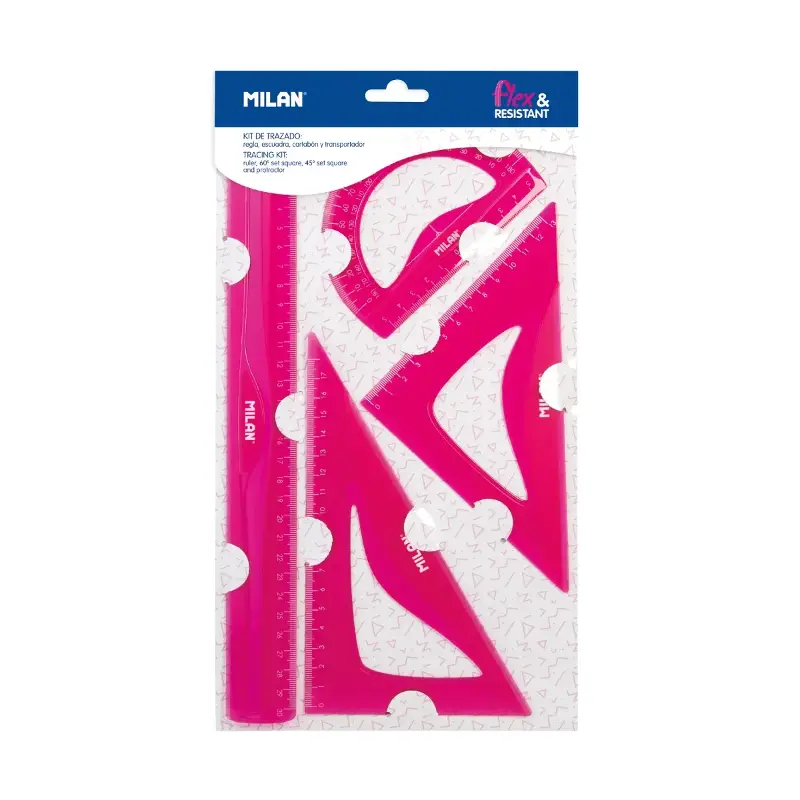 Flex&Resistant pink rulers kit, Acid series