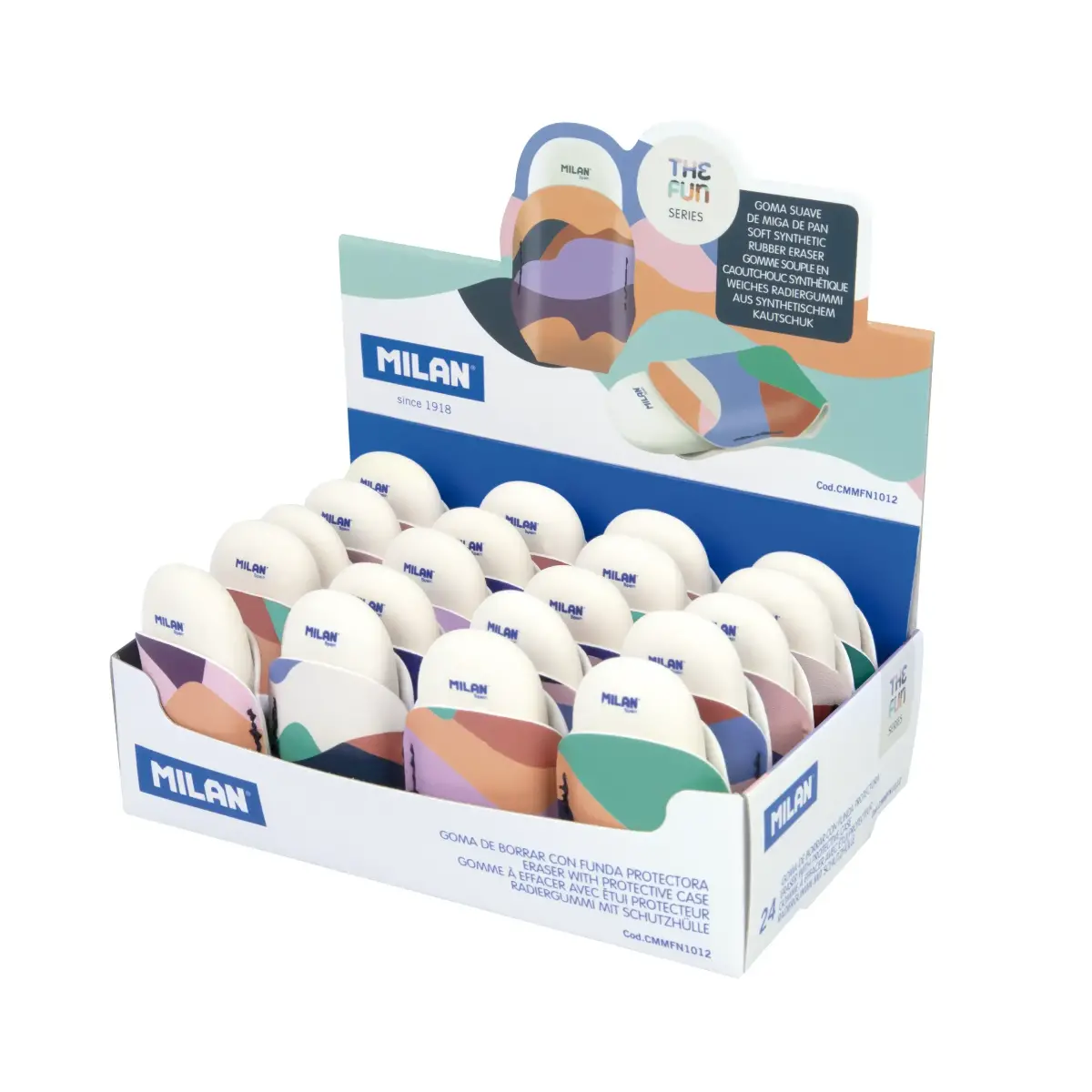 Teşhir kutusu 24 silgi Oval 1012 ve cover Fun serisi, çok renkli