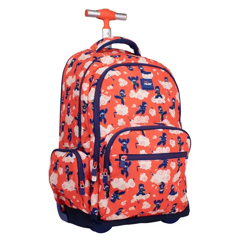6-zip wheeled backpack (25 l) Ninjutsu special series, red