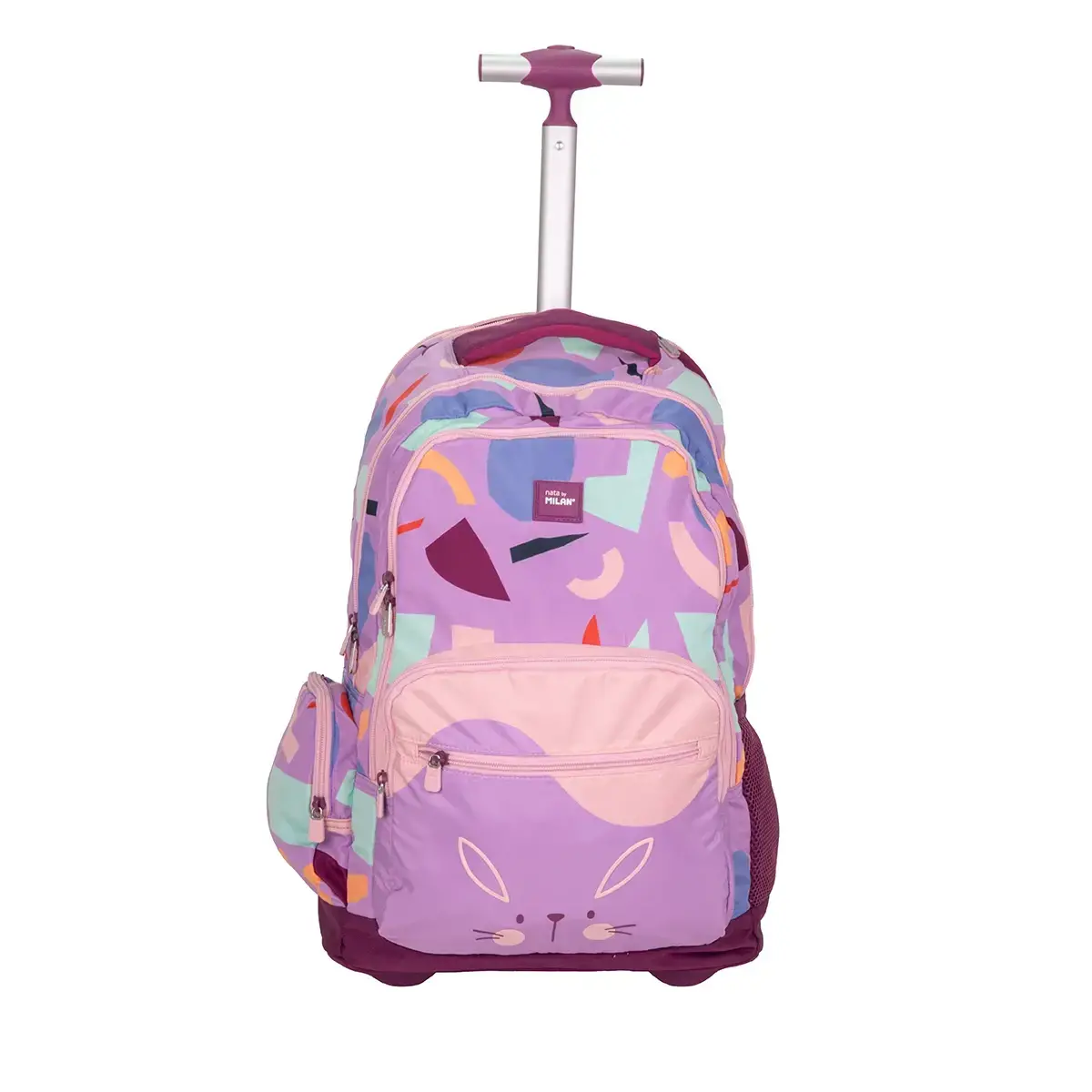 6 fermuarlı tekerlekli sırt çantası (25 L) Fun Animals özel serisi, pìnk