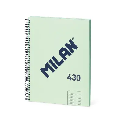 MILAN® Cuaderno A4 con tapa dura, cuadrícula 5x5mm, 80 hojas, papel de 95 gr/m², serie 1918, azul