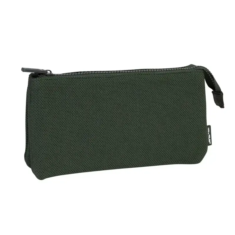 3 gözlü kalemlik Knit Khaki yeşil