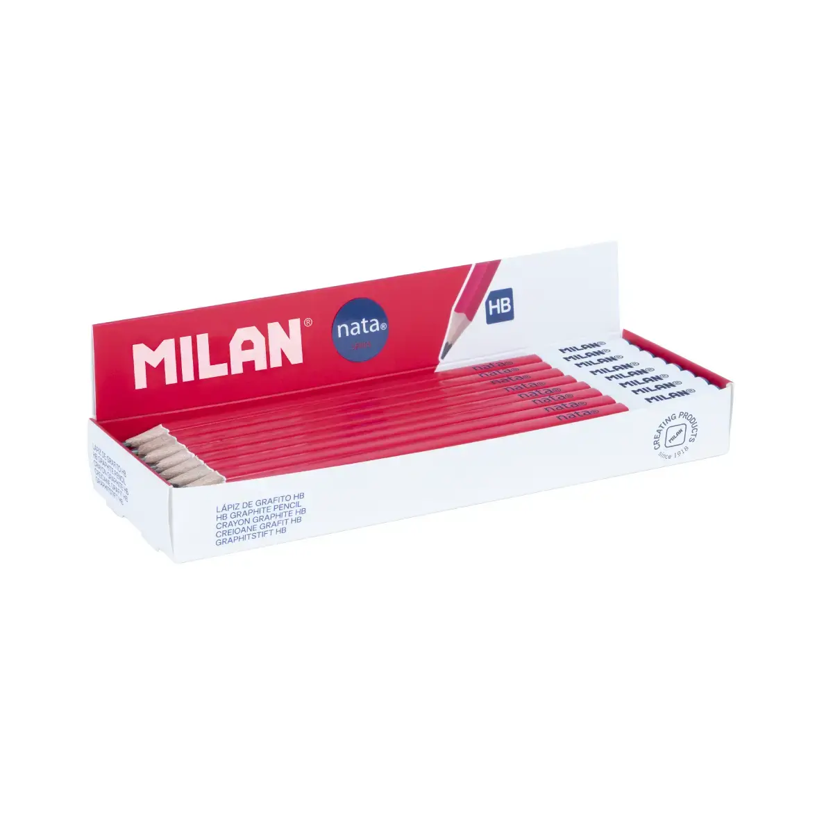 Teşhir kutusu 24 kare HB grafit kalem, MILAN nata® 624