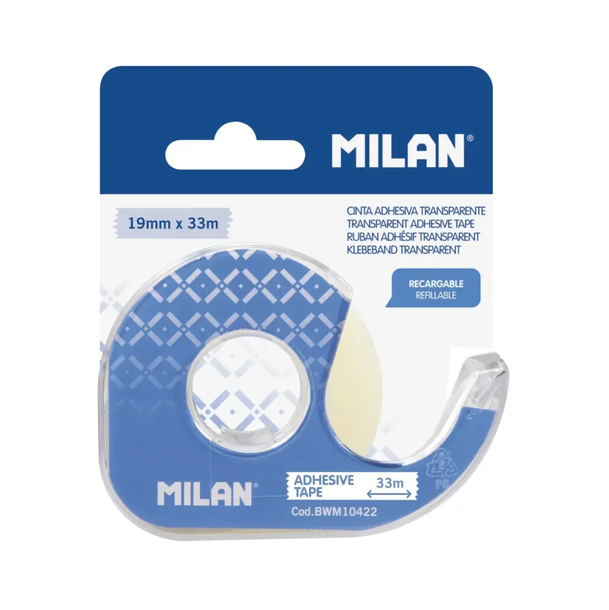 Parlak Şeffaf Yapışkanlı Bant 19 mm x 33 m (Blister Dispenser)