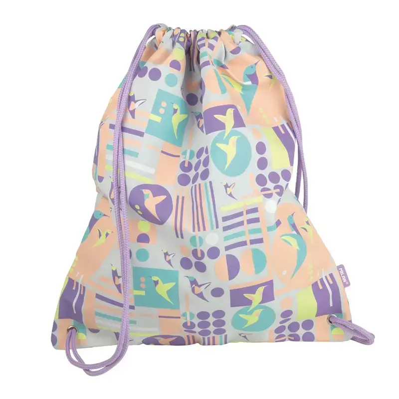 Big drawstring sırt çantası Sugar Colibrí Pastel, pembe <(>&<)> gri