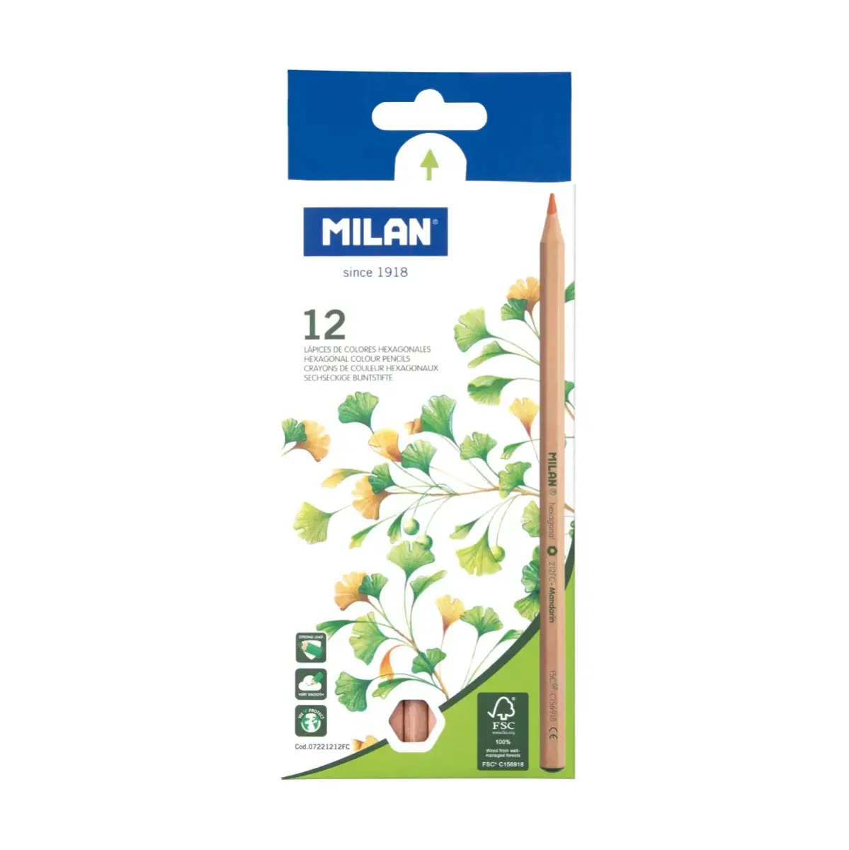 Kutu 12 altıgen renkli kalem, FSC®-certified wood