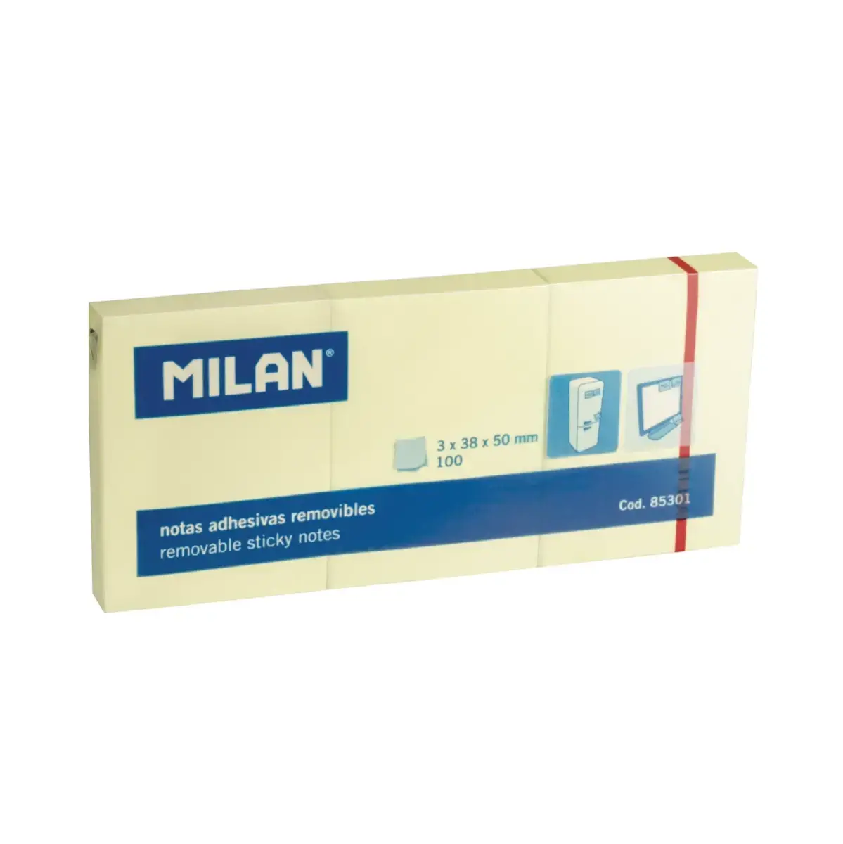 3 pads 100 yapışkanlı notlar 38 x 50 mm
