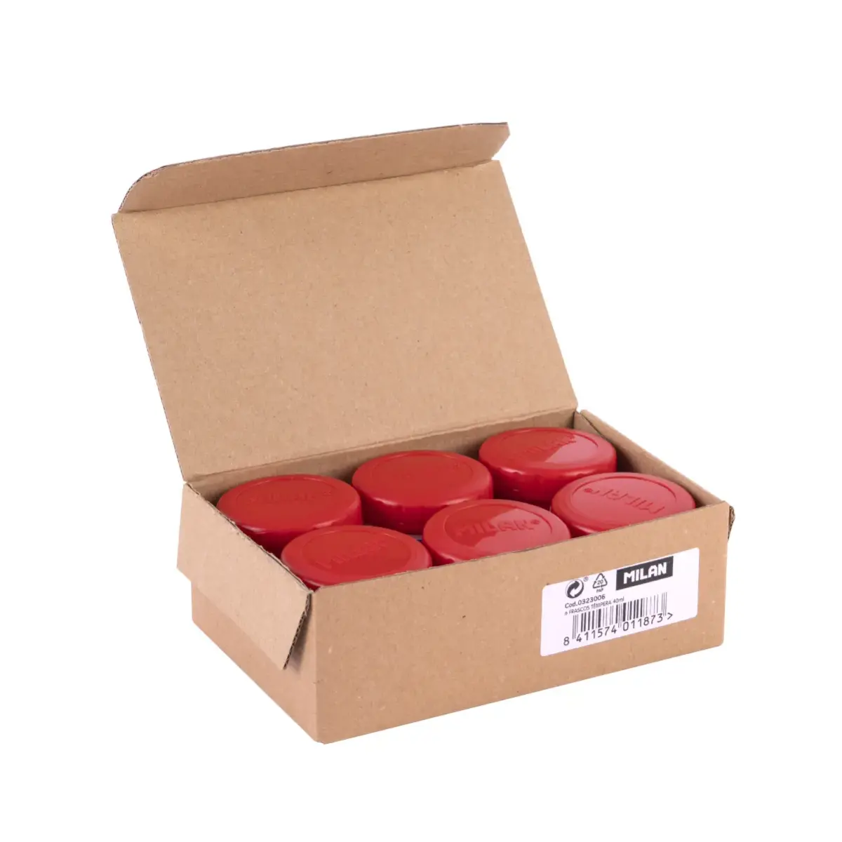 Kutu 6 jars 40 ml poster boyası, vermilion