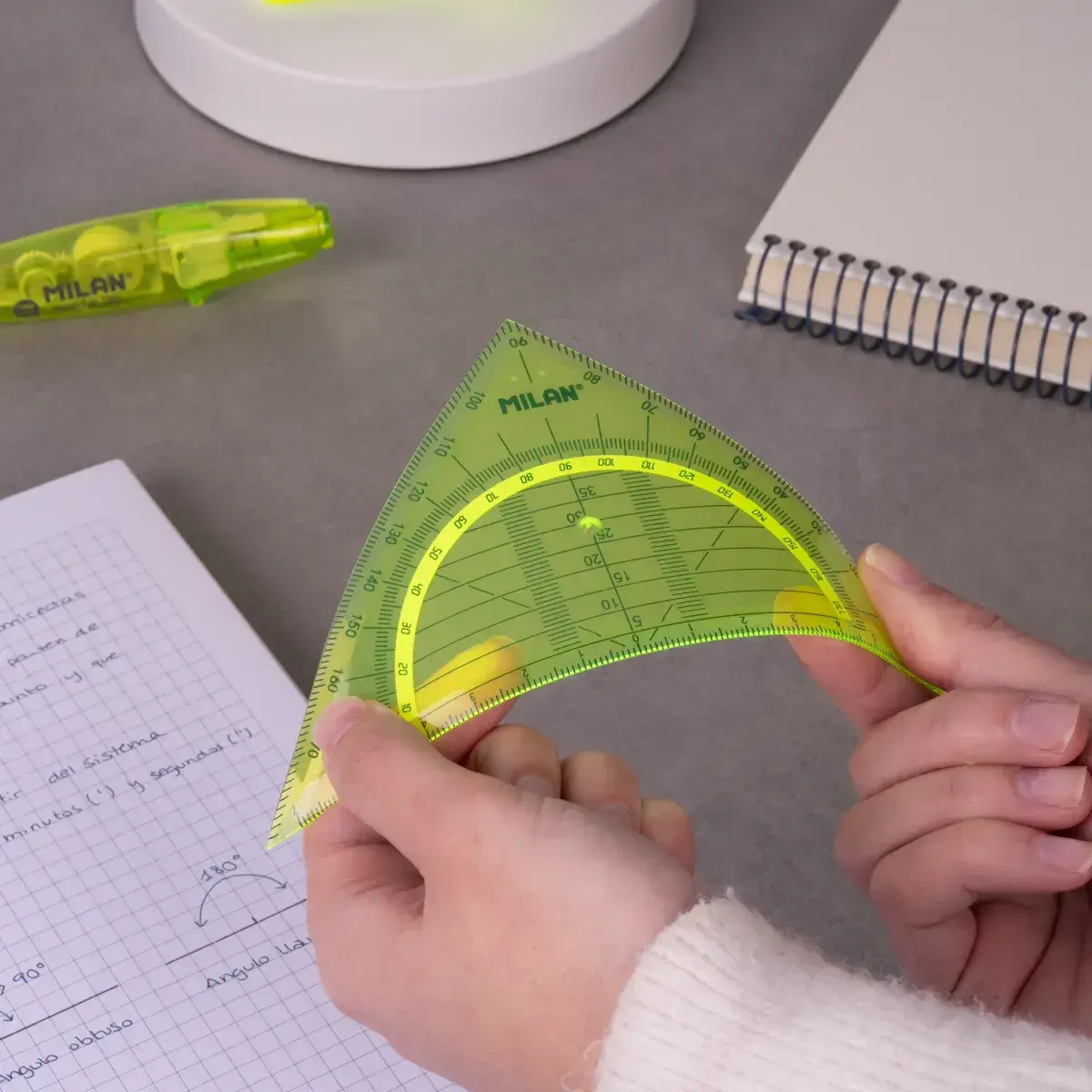 Équerre rapporteur 14 cm Flex & Resistant jaune, série Acid