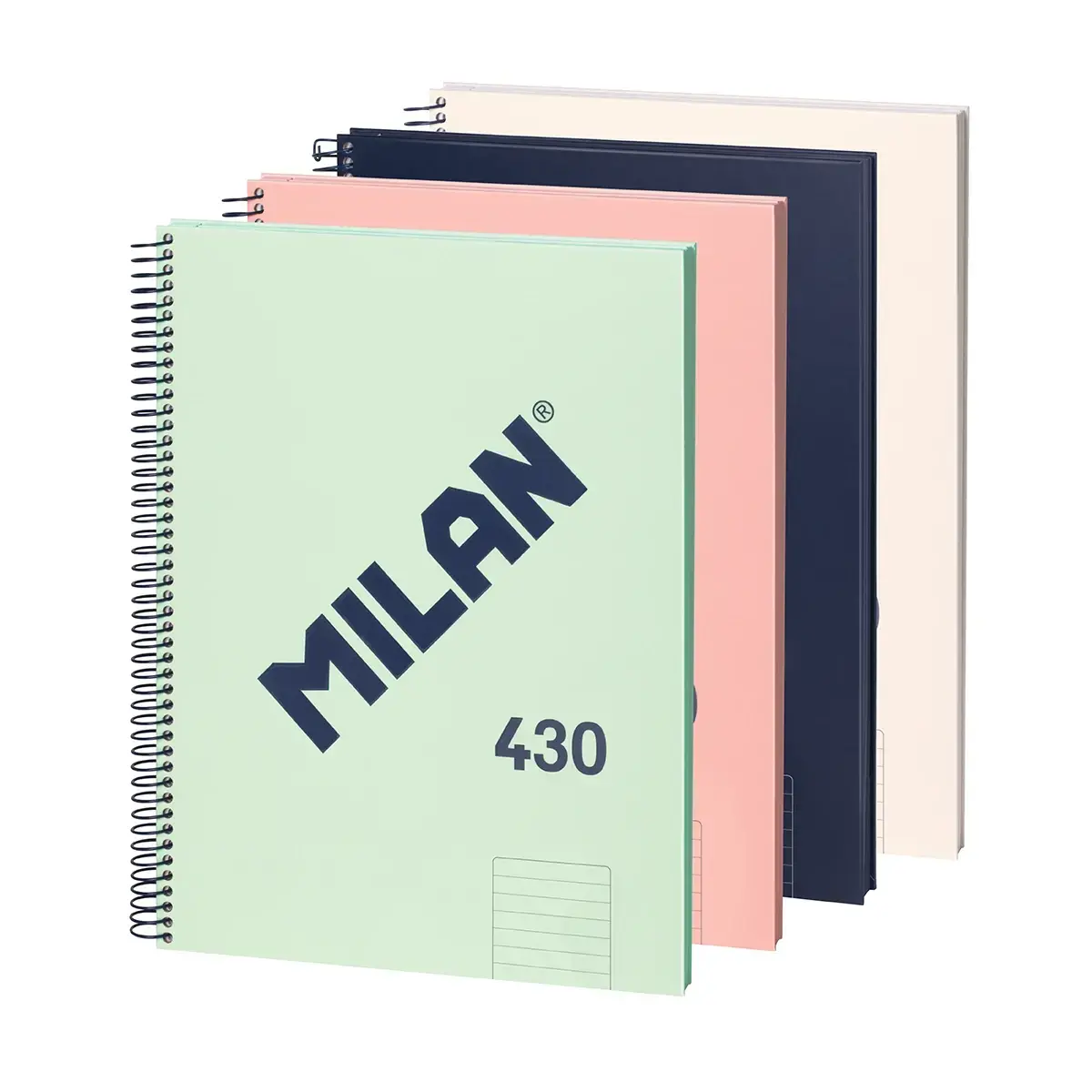 4'lü A4 Telli Defter sert kapaklı, çizgili kağıt (7 mm), 80 yaprak 95 gr/m², 430 1918 koleksiyonu