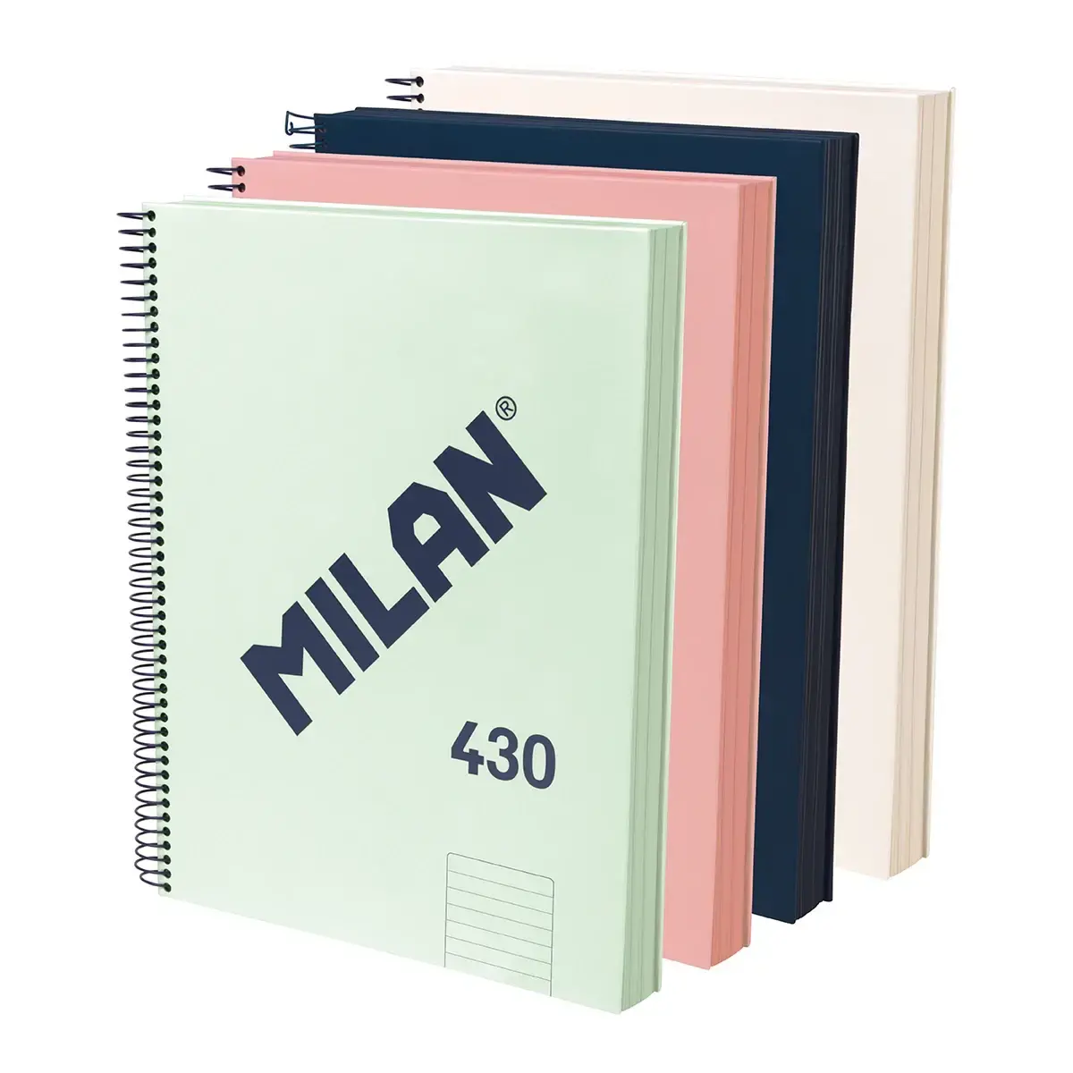 4'lü A4 Telli Defter sert kapaklı, çizgili kağıt (7 mm), 120 yaprak 95 gr/m², 430 1918 koleksiyonu