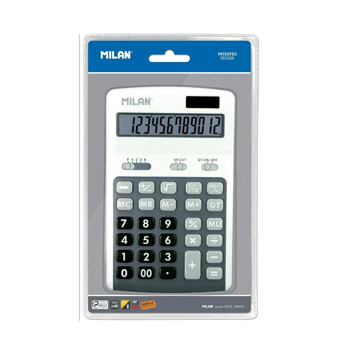 blister gri 12-digit hesap makinesi
