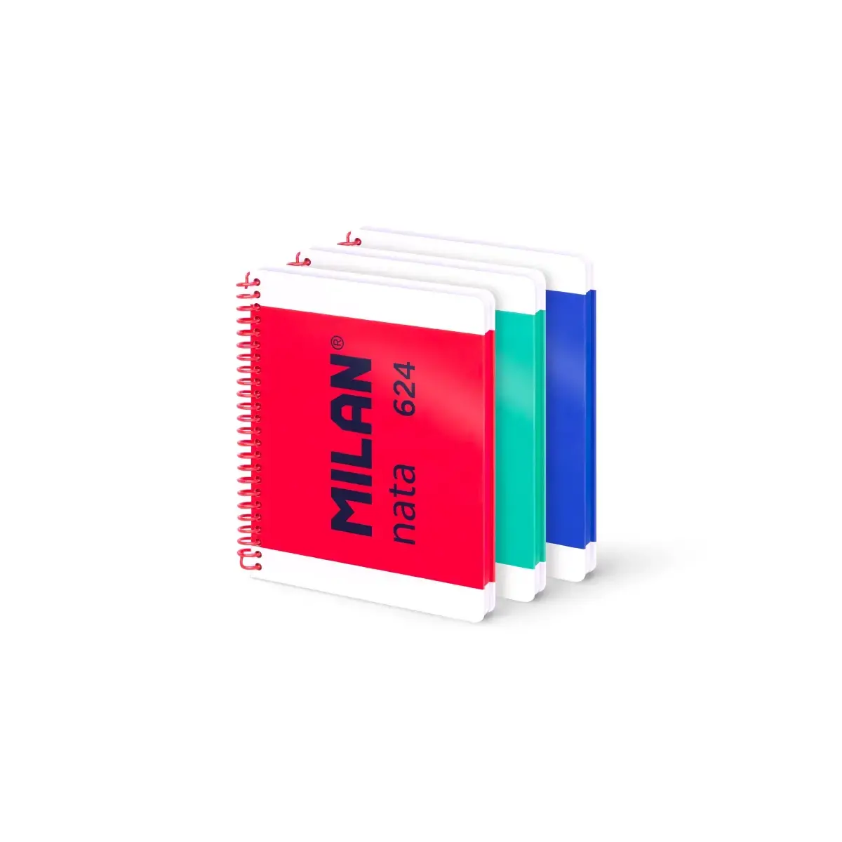 3'lü A5 Telli Defter sert kapaklı, düz kağıt, 80 yaprak 95 gr/m², MILAN nata® 624 1918 koleksiyonu
