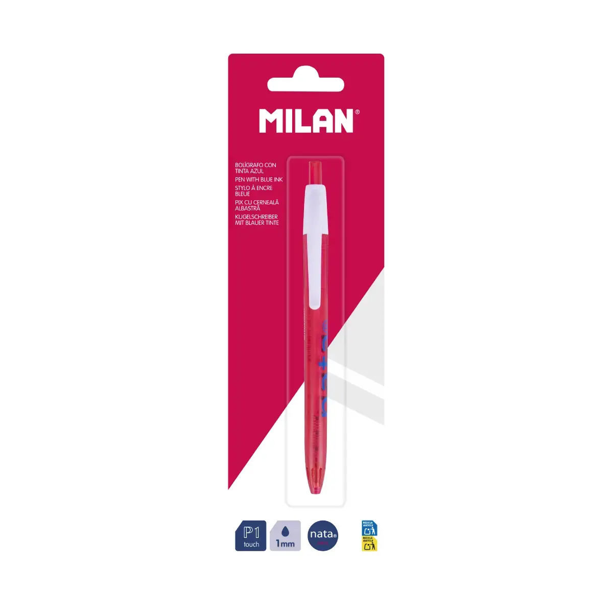 blister P1 mavi mürekkepli tükenmez kalem, MILAN nata® 624