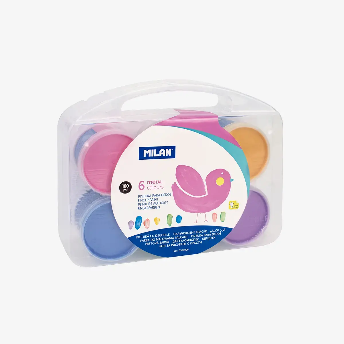 kutu 6 pots 100 ml parmak boyası, metalik renkler