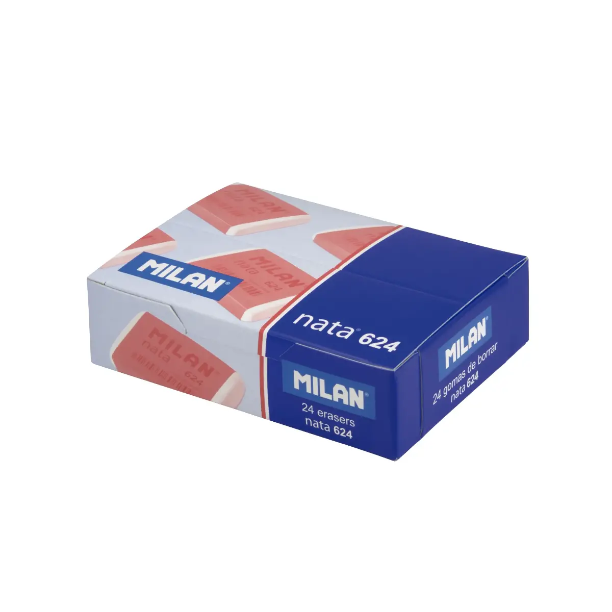Kutu 24 beyaz yumuşak nata® silgi 624 ve pembe cellophane