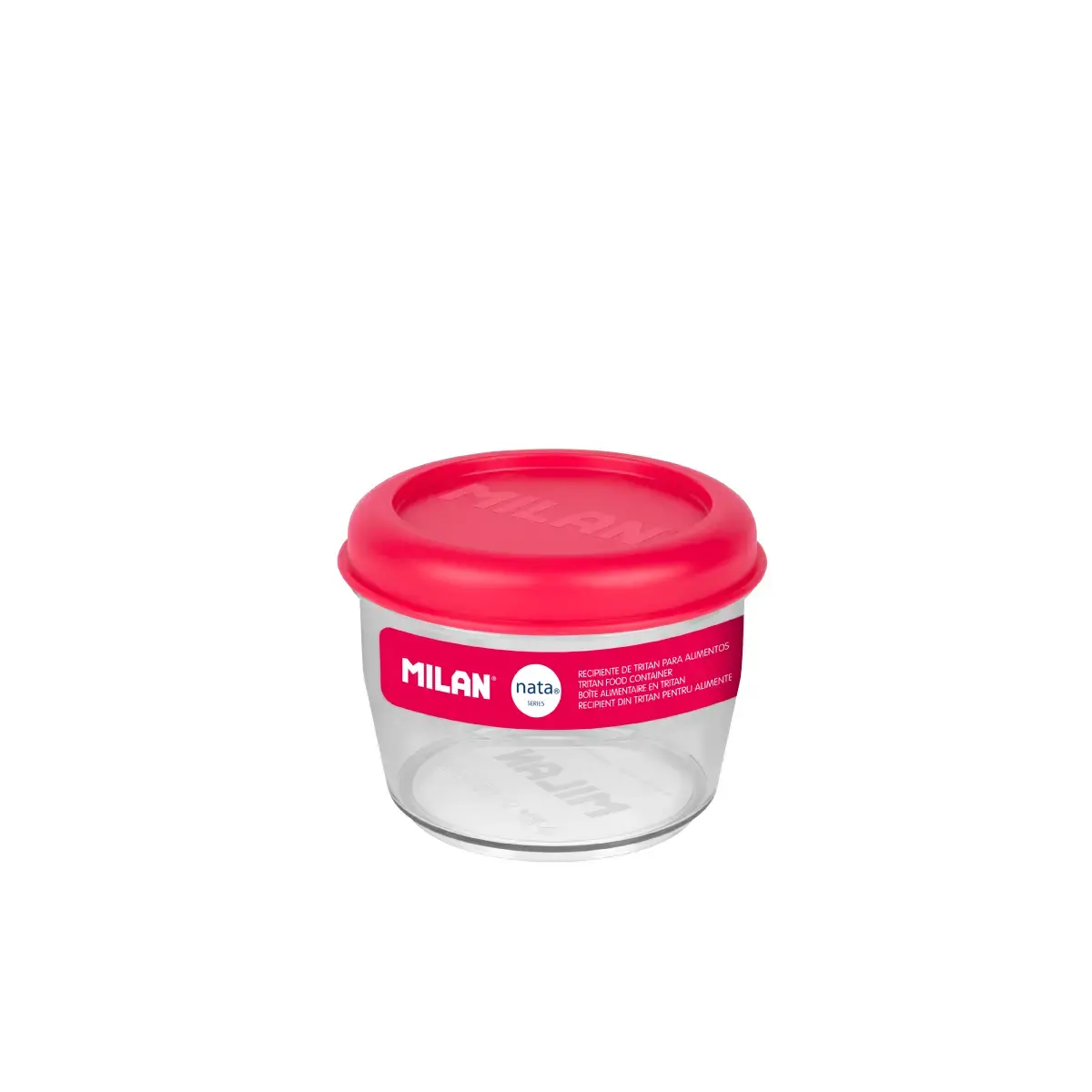 yuvarlak tritan yemek kutusu ve Kapaklı seal 0.5 L MILAN nata® 624, pembe